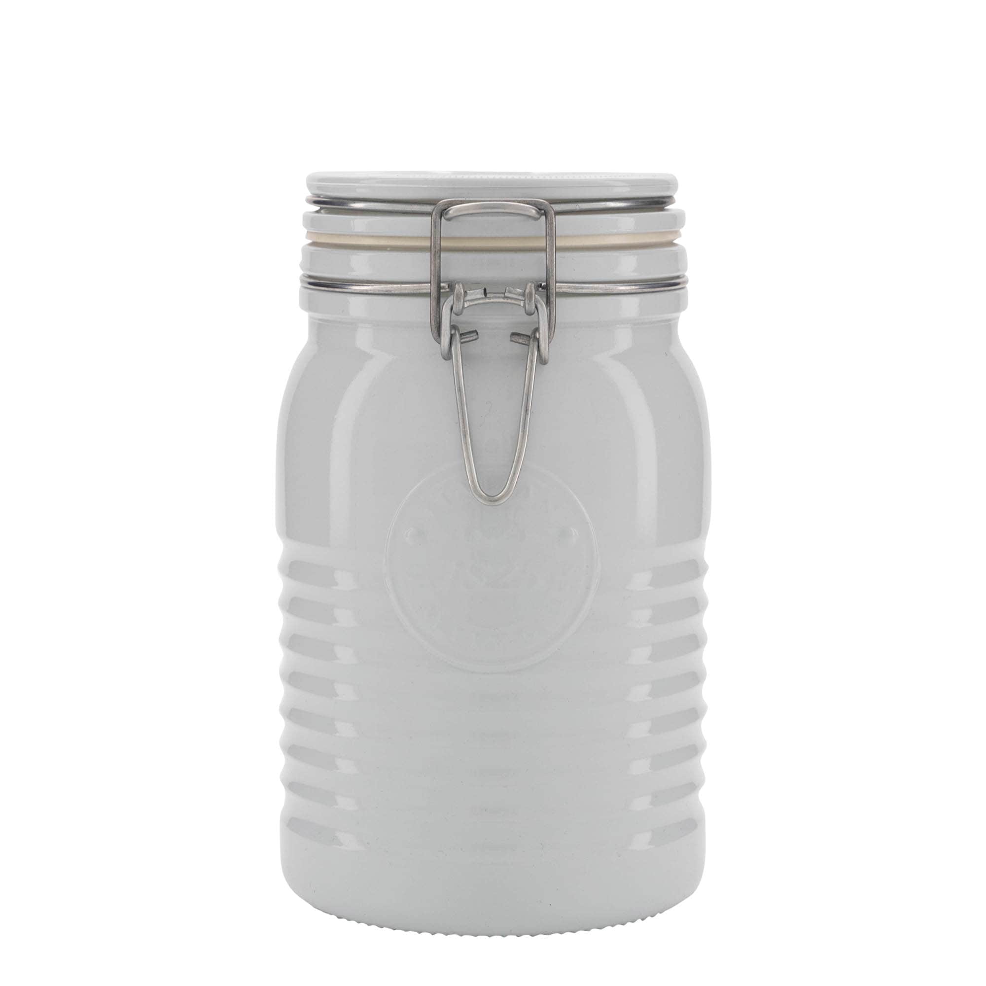 1 000 ml pohár so strmeňovým uzáverom „Officina 1825“, biela farba, hrdlo: strmeňový uzáver 1 000 ml pohár so strmeňovým uzáverom „Officina 1825“, biela farba, hrdlo: strmeňový uzáver