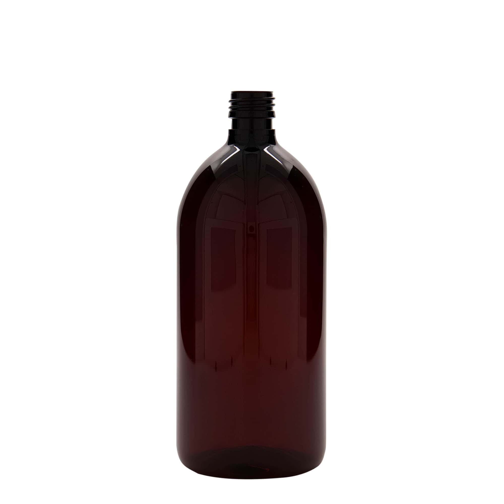 1 000 ml PET liekovka, hnedá farba, plast, hrdlo: PP 28 1 000 ml PET liekovka, hnedá farba, plast, hrdlo: PP 28