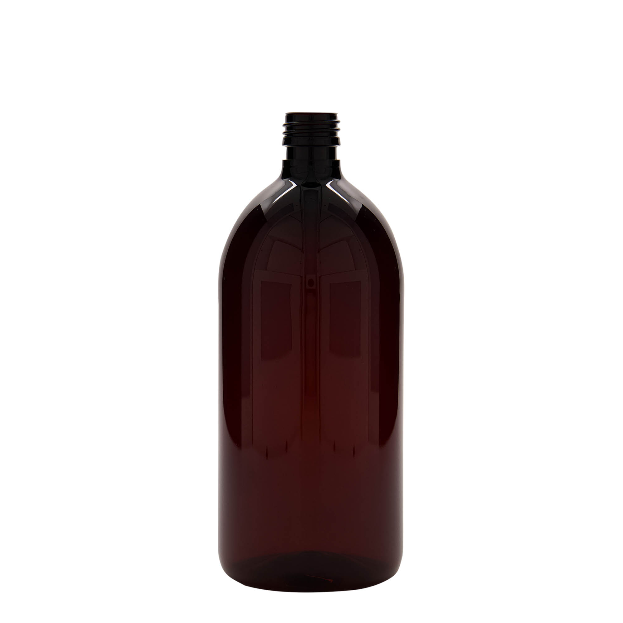 1.000 ml PET lekárska fľaša, hnedá, plast, hrdlo: PP 28 1.000 ml PET lekárska fľaša, hnedá, plast, hrdlo: PP 28