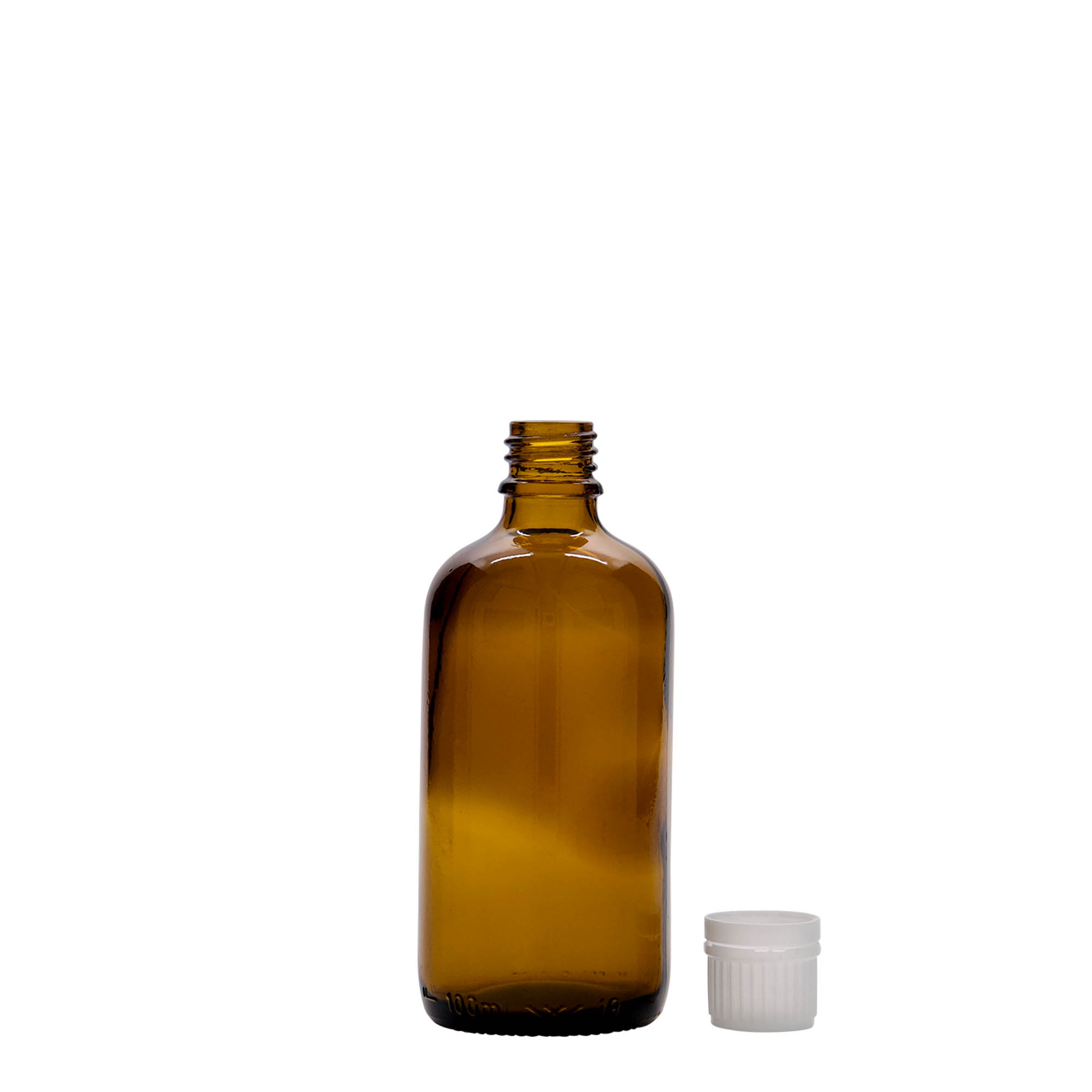 100 ml lekárska fľaša, sklo, hnedá, hrdlo: DIN 18 100 ml lekárska fľaša, sklo, hnedá, hrdlo: DIN 18