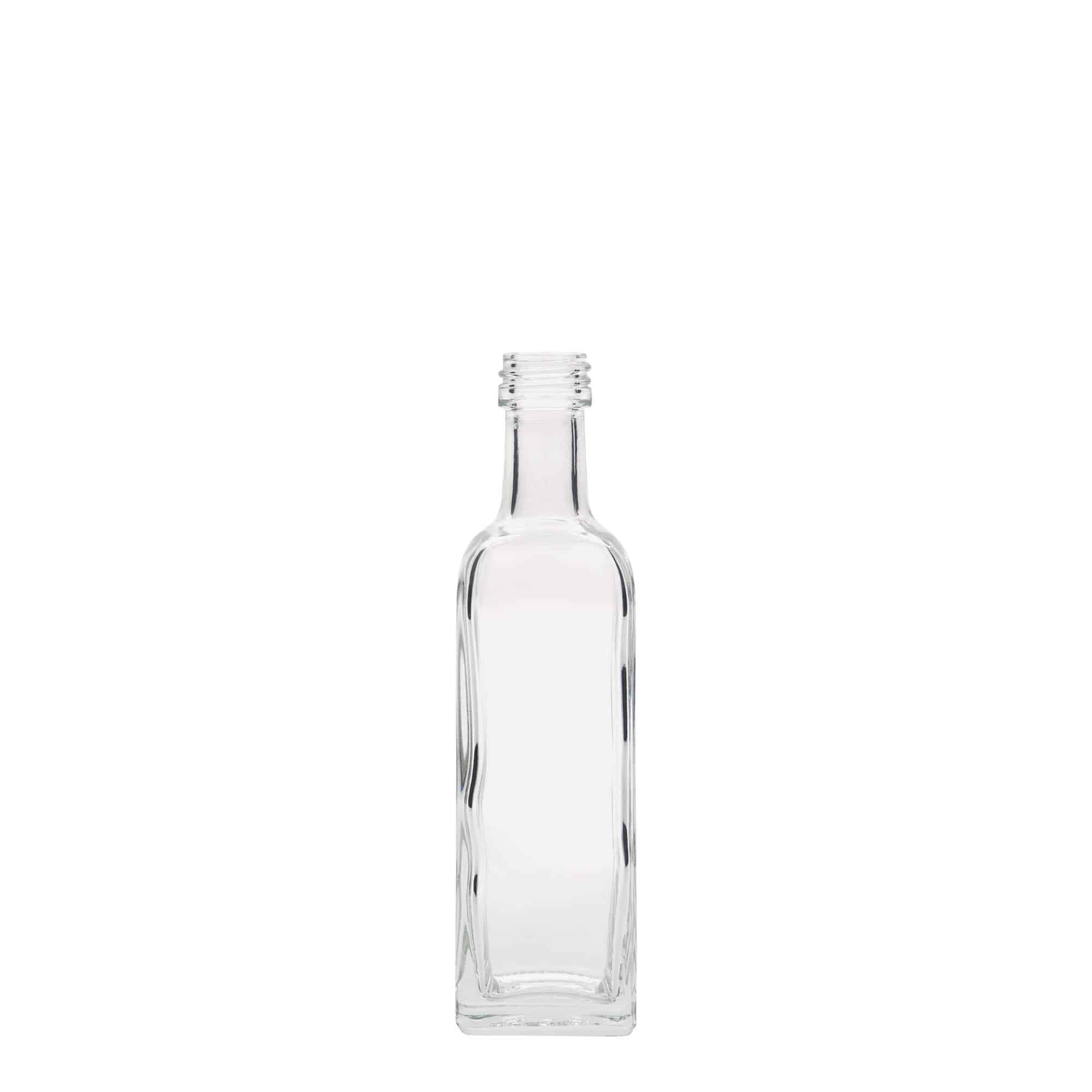 60 ml sklená fľaša „Marasca“, štvorcová, hrdlo: PP 18 60 ml sklená fľaša „Marasca“, štvorcová, hrdlo: PP 18