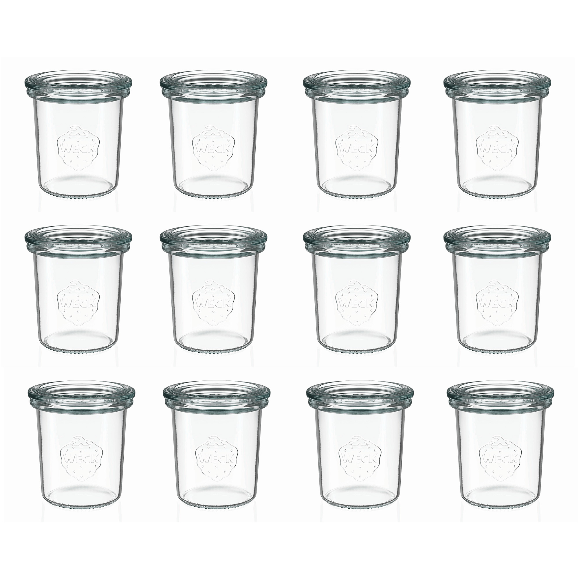 12x 160 ml WECK-pohár typu Sturz so skleneným viečkom RR 60