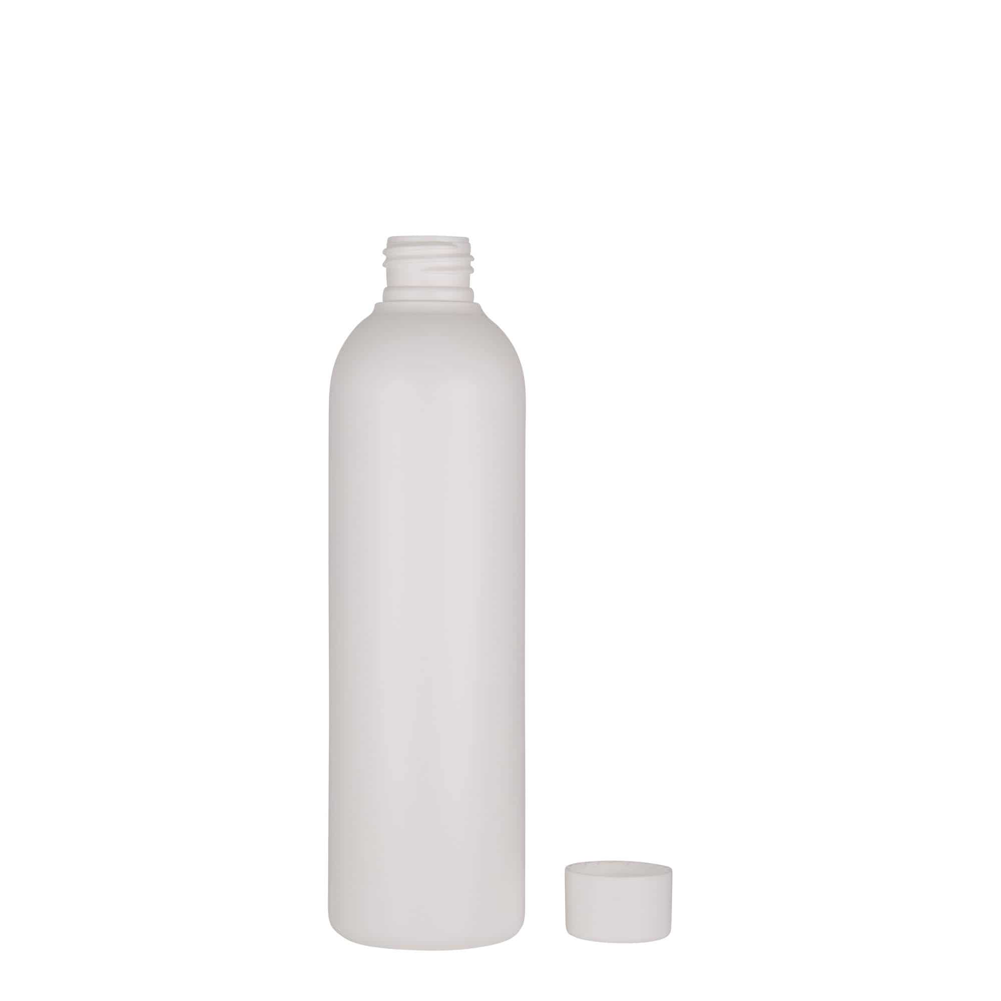 250 ml plastová fľaša „Tuffy“, HDPE, biela farba, hrdlo: GPI 24/410