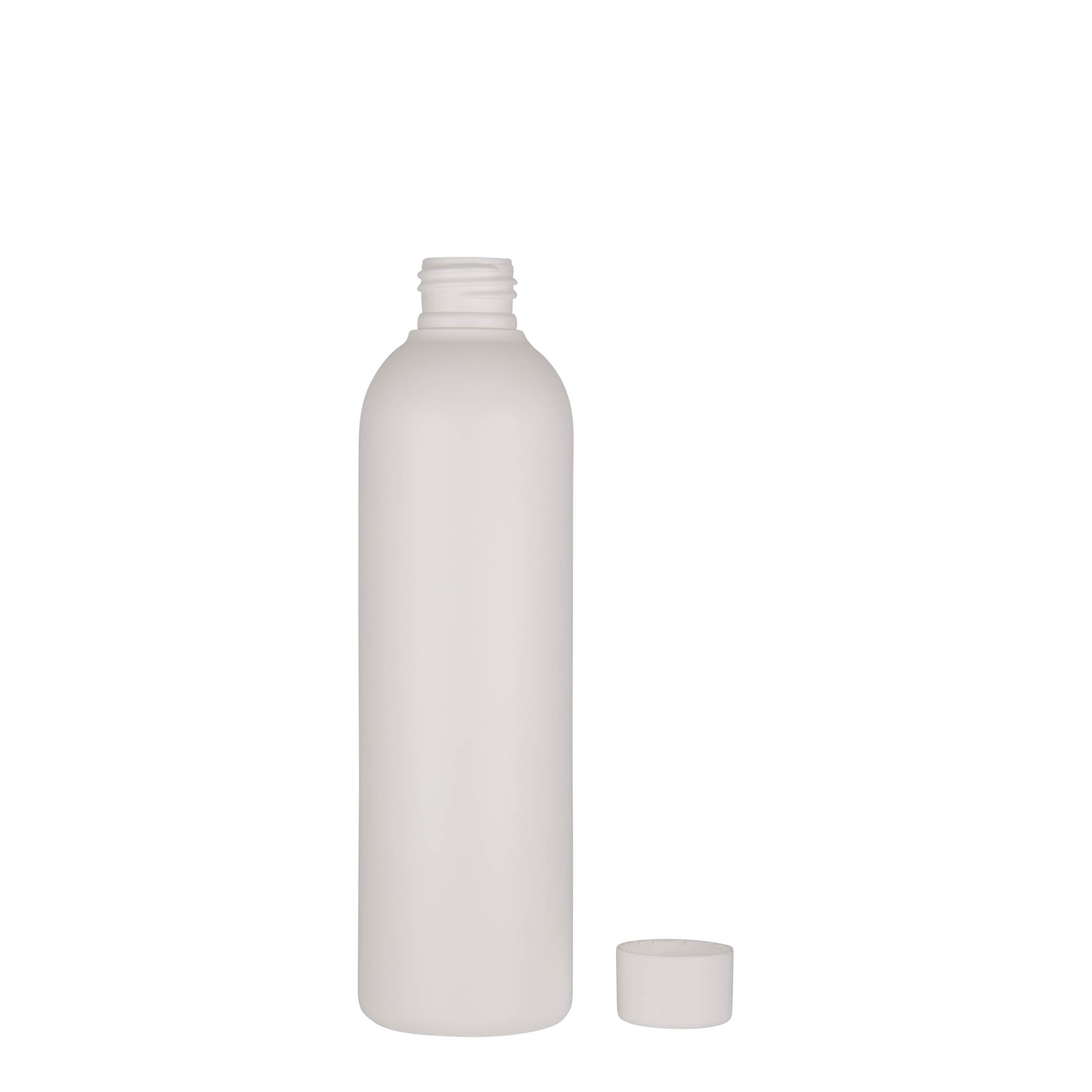 250 ml plastová fľaša 'Tuffy', HDPE, biela, hrdlo: 24/410