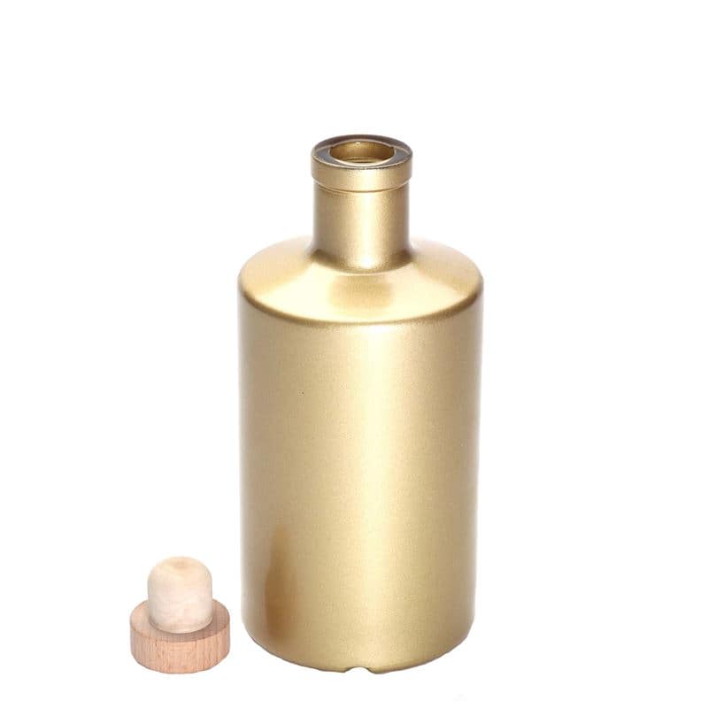 500 ml sklená fľaša „Caroline“, zlatá farba, hrdlo: korok