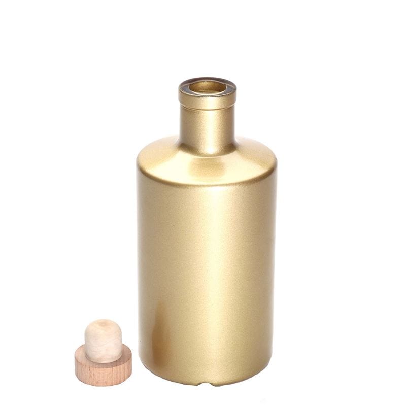 500 ml sklenená fľaša 'Caroline', zlatá, hrdlo: korok