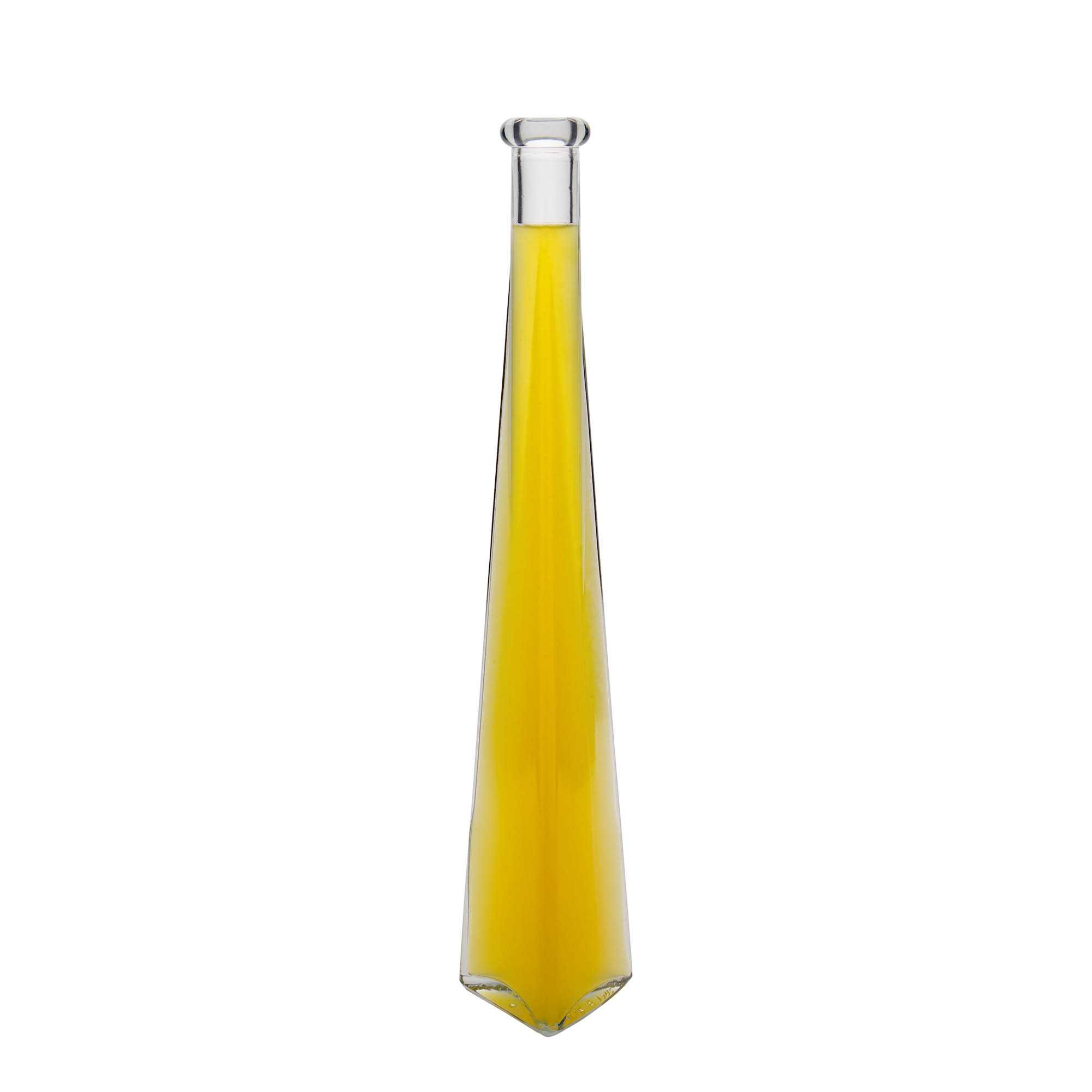 200 ml sklená fľaša „Dama Triangolore“, trojhranná, hrdlo: korok