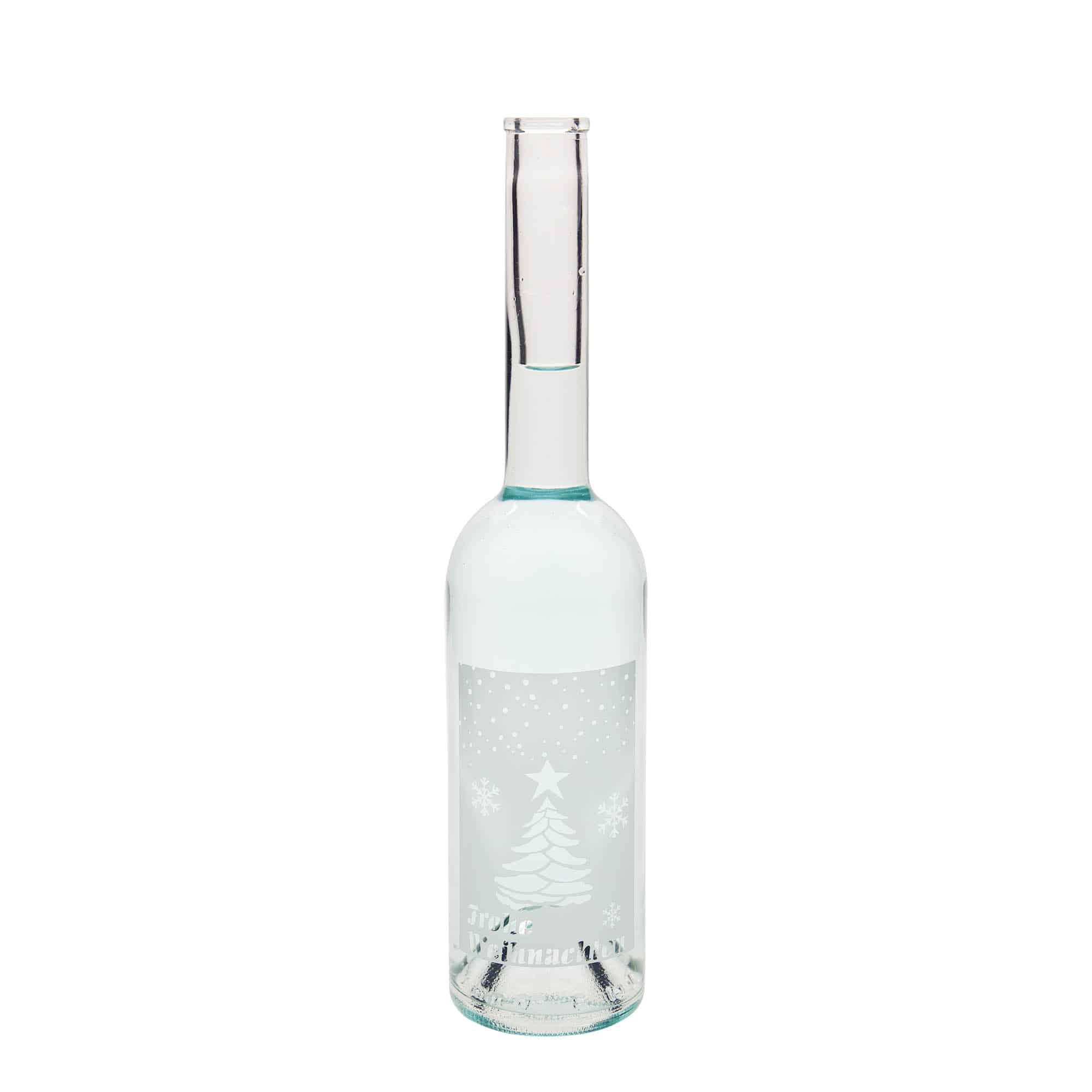 500 ml sklená fľaša „Opera“, motív: Biele Vianoce, hrdlo: korok