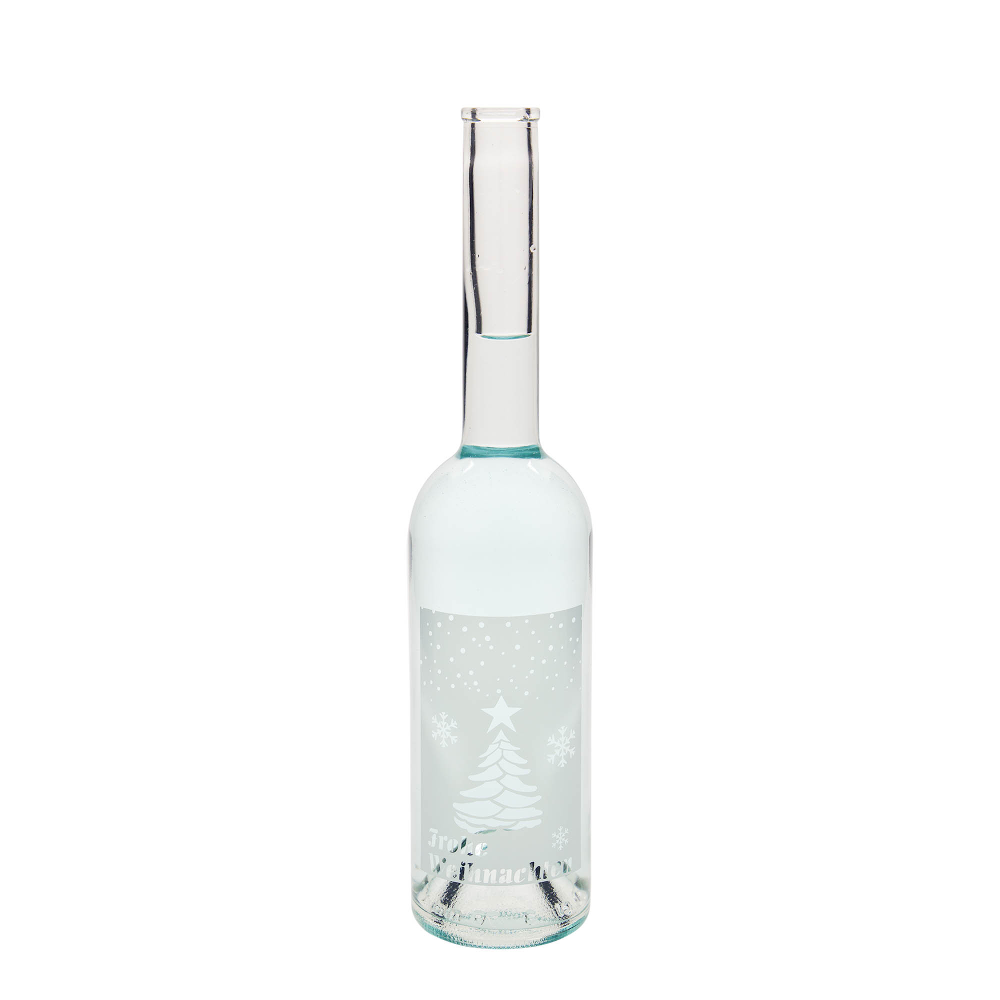 500 ml sklená fľaša „Opera“, motív: Biele Vianoce, hrdlo: korok