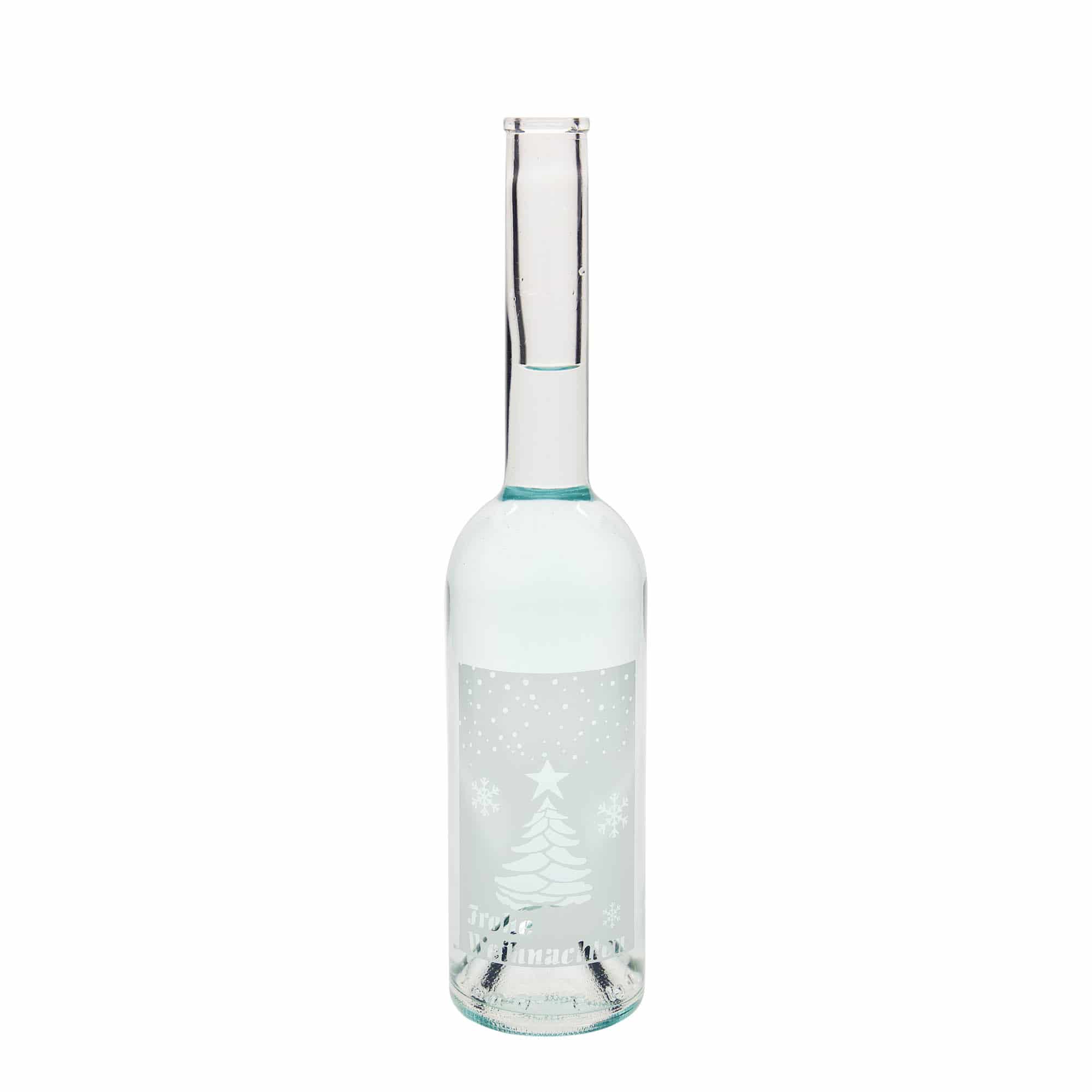 500 ml sklenená fľaša 'Opera', motív: Biele Vianoce, hrdlo: korok