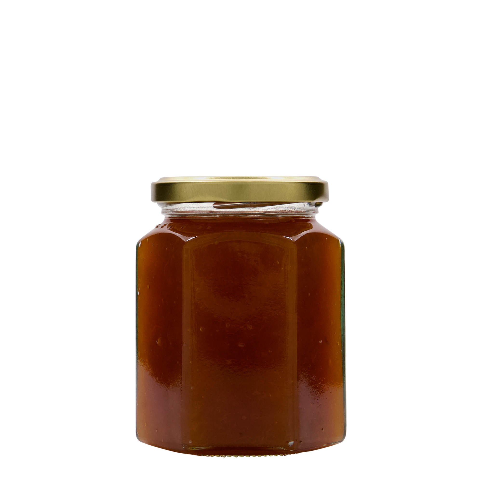 288 ml šesťhranná sklenená nádoba, hrdlo: Twist-Off (TO 63) 288 ml šesťhranná sklenená nádoba, hrdlo: Twist-Off (TO 63)