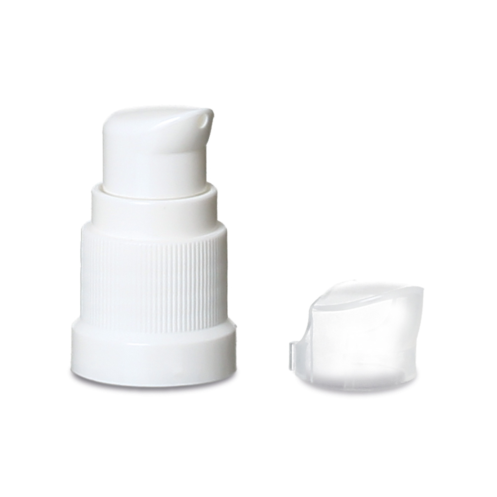 Zakrúcací uzáver s dávkovačom na lotion, PP-plast, biely, pre hrdlo: DIN 18
