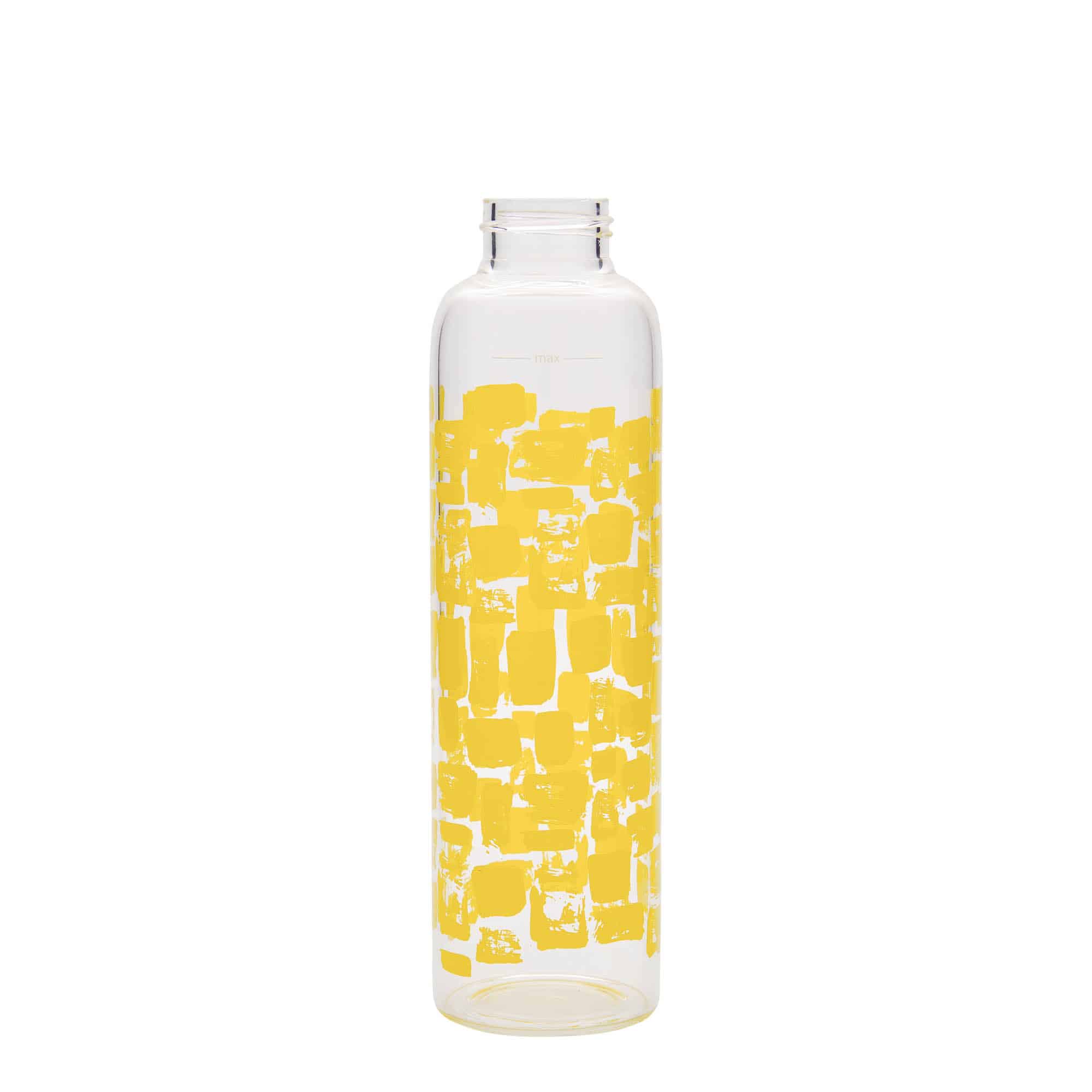 500 ml fľaša „Perseus“, motív: žlté obdĺžniky, hrdlo: skrutkovací uzáver