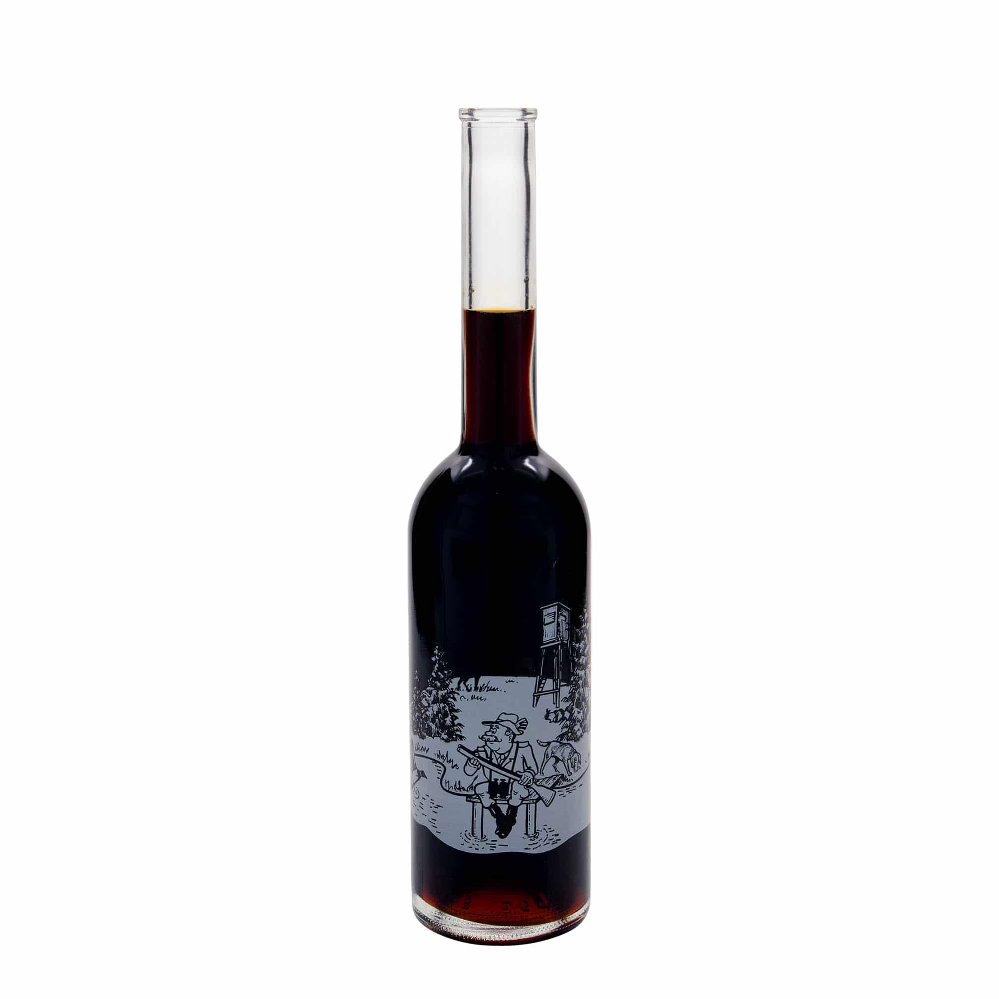 500 ml sklenená fľaša 'Opera', motív: Lovec, hrdlo: korok