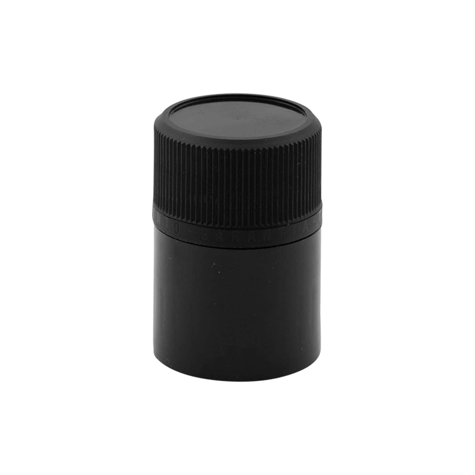 DOP originálny uzáver s výpustou, PE plast, čierny