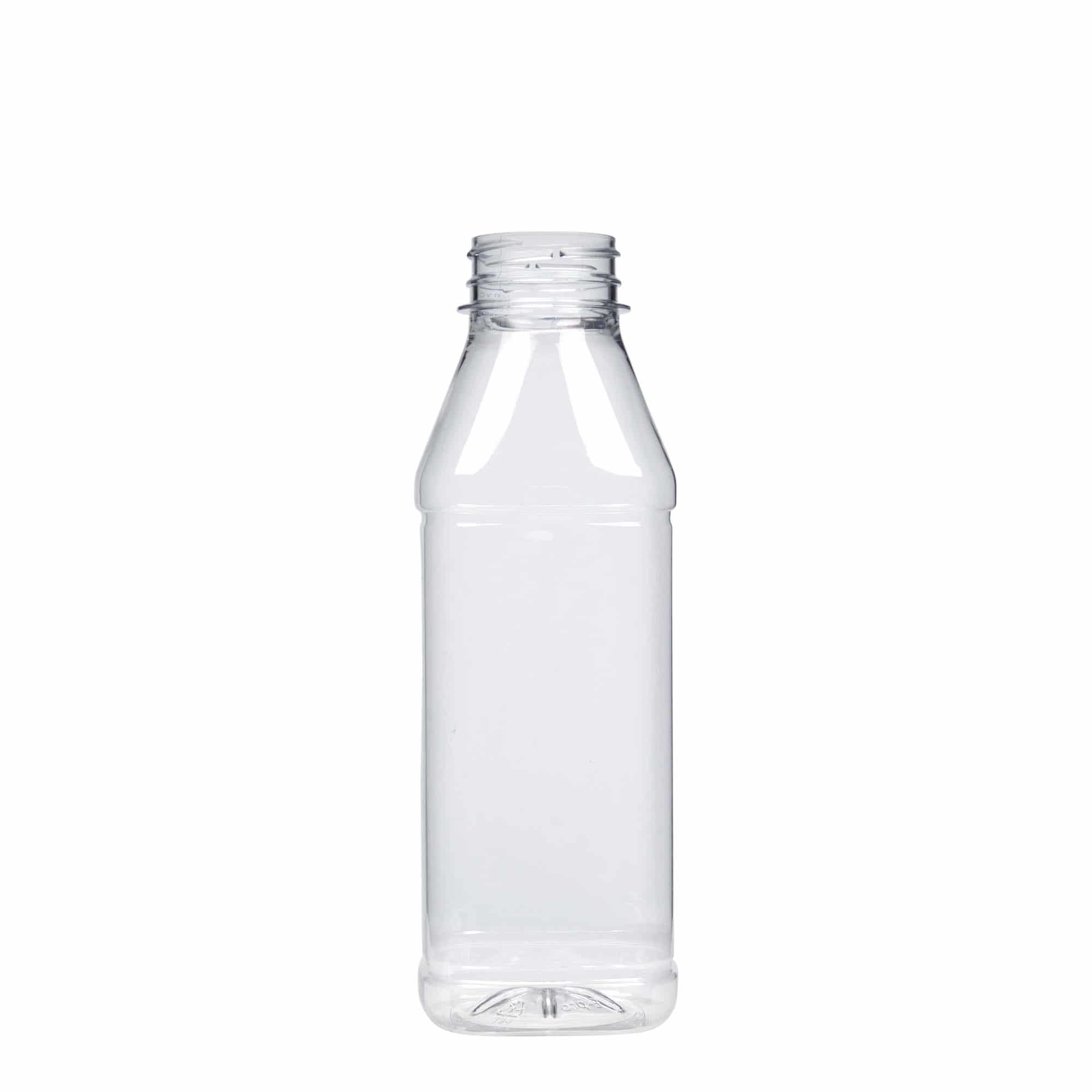 500 ml PET fľaša „Milk and Juice Carré“, štvorcová, plast, hrdlo: 38 mm 500 ml PET fľaša „Milk and Juice Carré“, štvorcová, plast, hrdlo: 38 mm