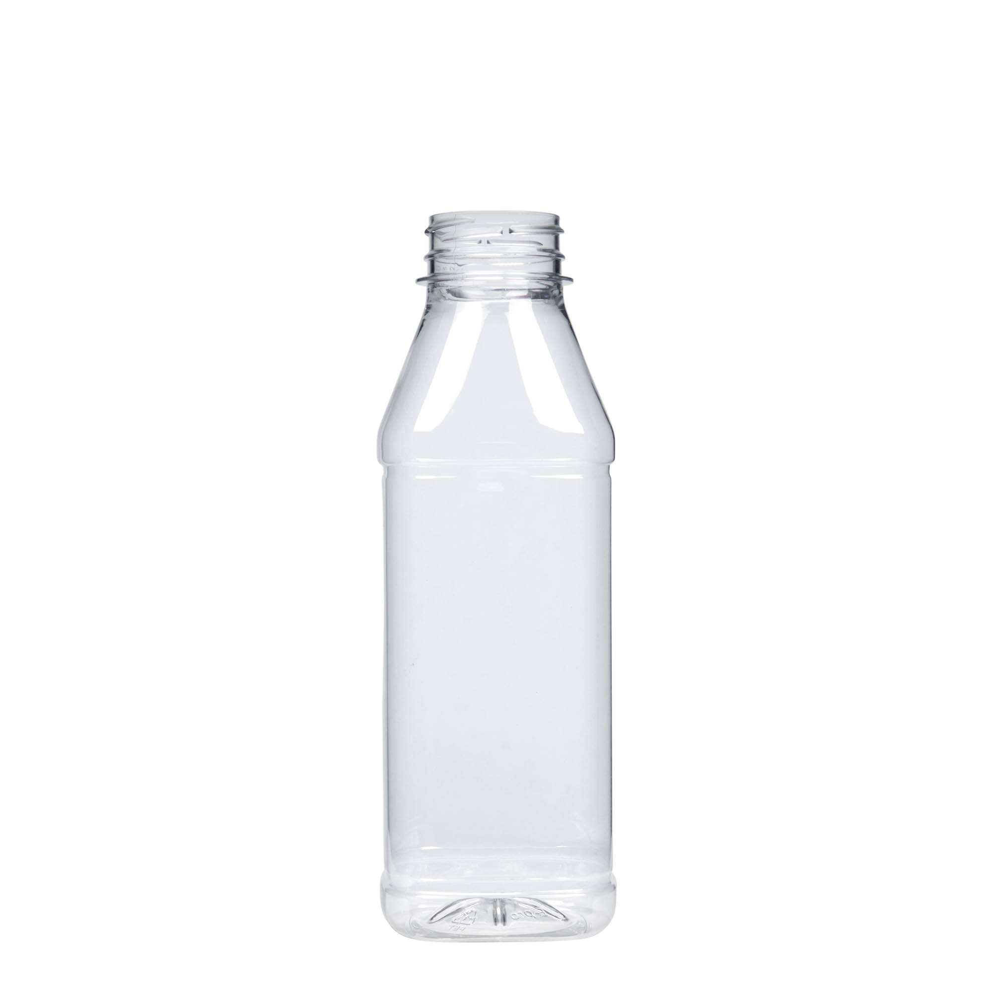 500 ml PET fľaša 'Milk and Juice Carré', štvorcová, plastová, hrdlo: 38 mm