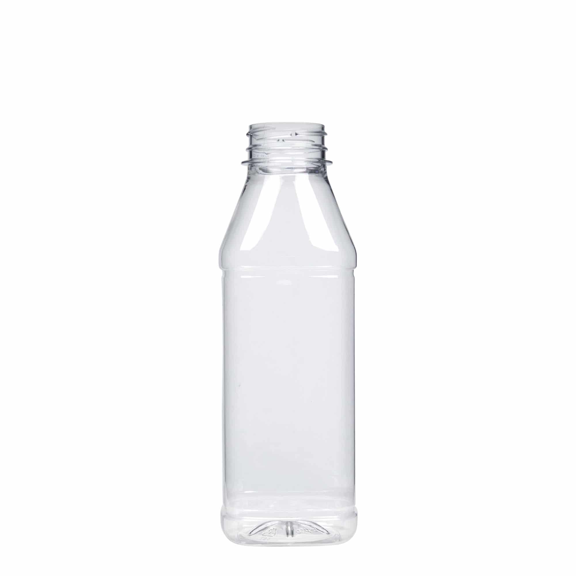 500 ml PET fľaša 'Milk and Juice Carré', štvorcová, plastová, hrdlo: 38 mm