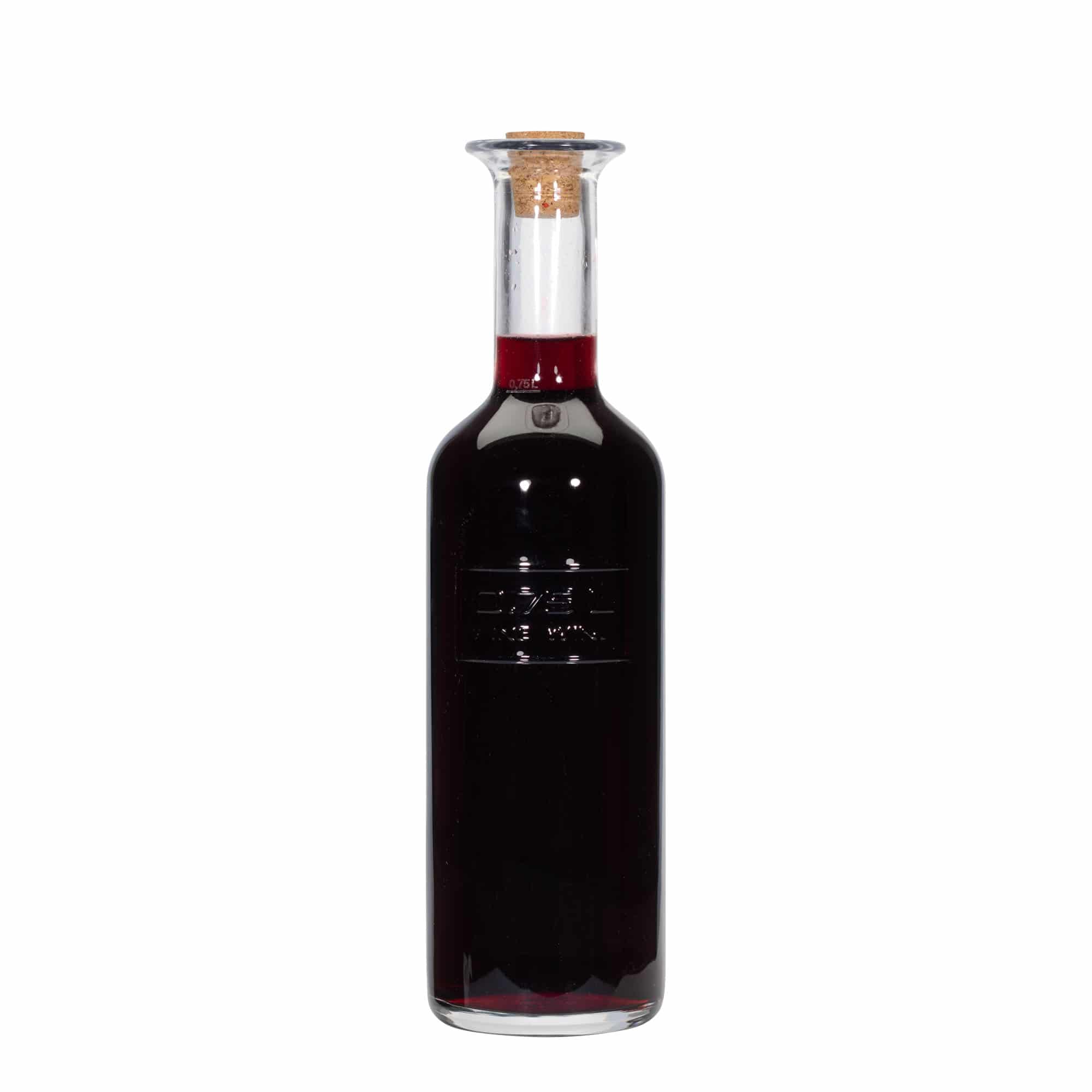 750 ml sklená fľaša „Optima Fine Wine“, hrdlo: korok
