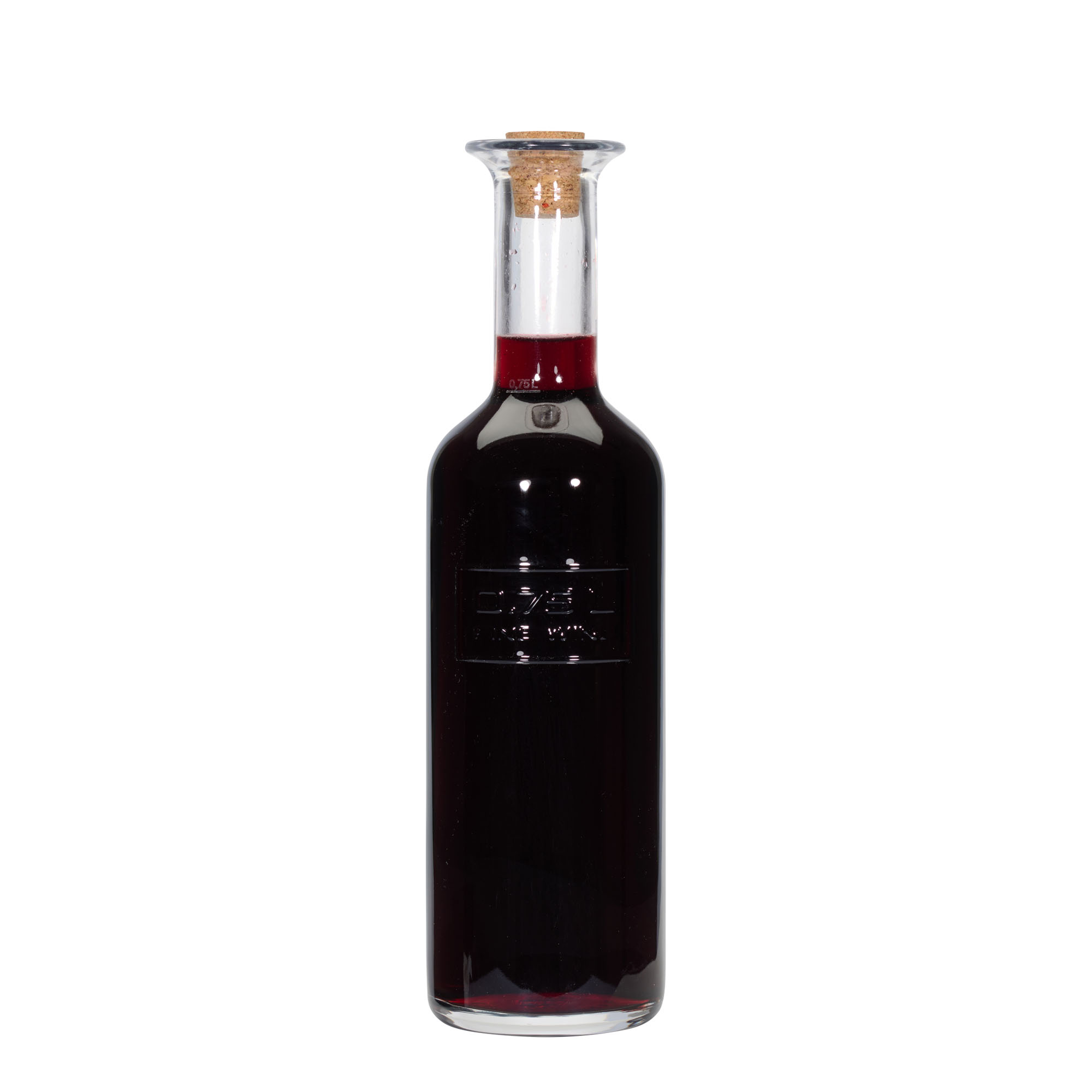 750 ml sklenená fľaša 'Optima Fine Wine', hrdlo: korok 750 ml sklenená fľaša 'Optima Fine Wine', hrdlo: korok