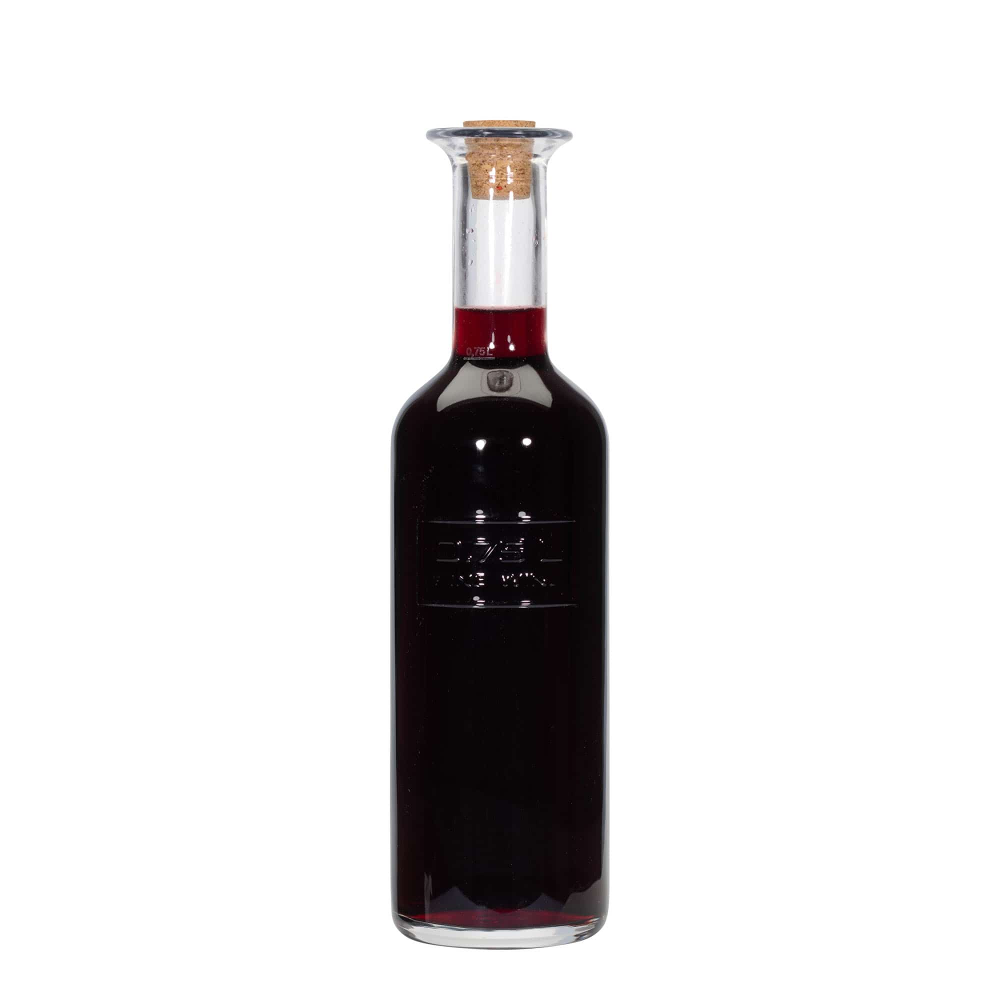 750 ml sklenená fľaša 'Optima Fine Wine', hrdlo: korok