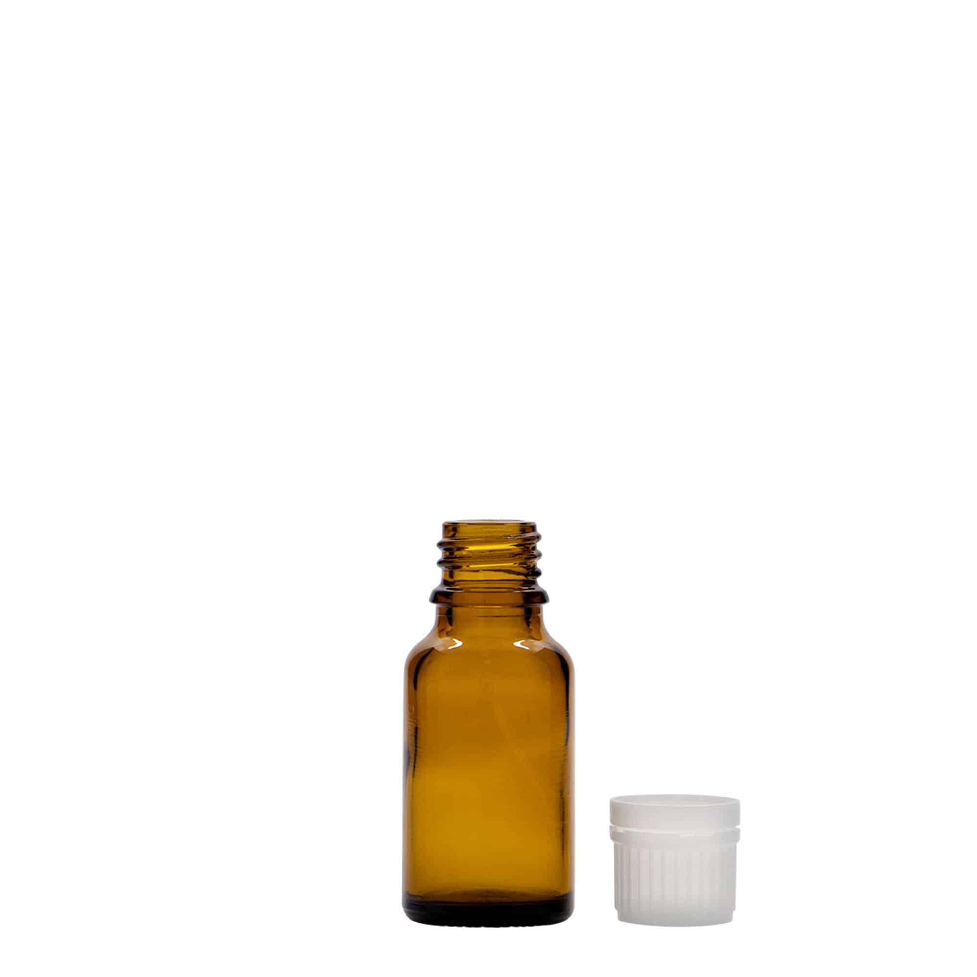 15 ml lekárska fľaštička, sklo, hnedá, hrdlo: DIN 18