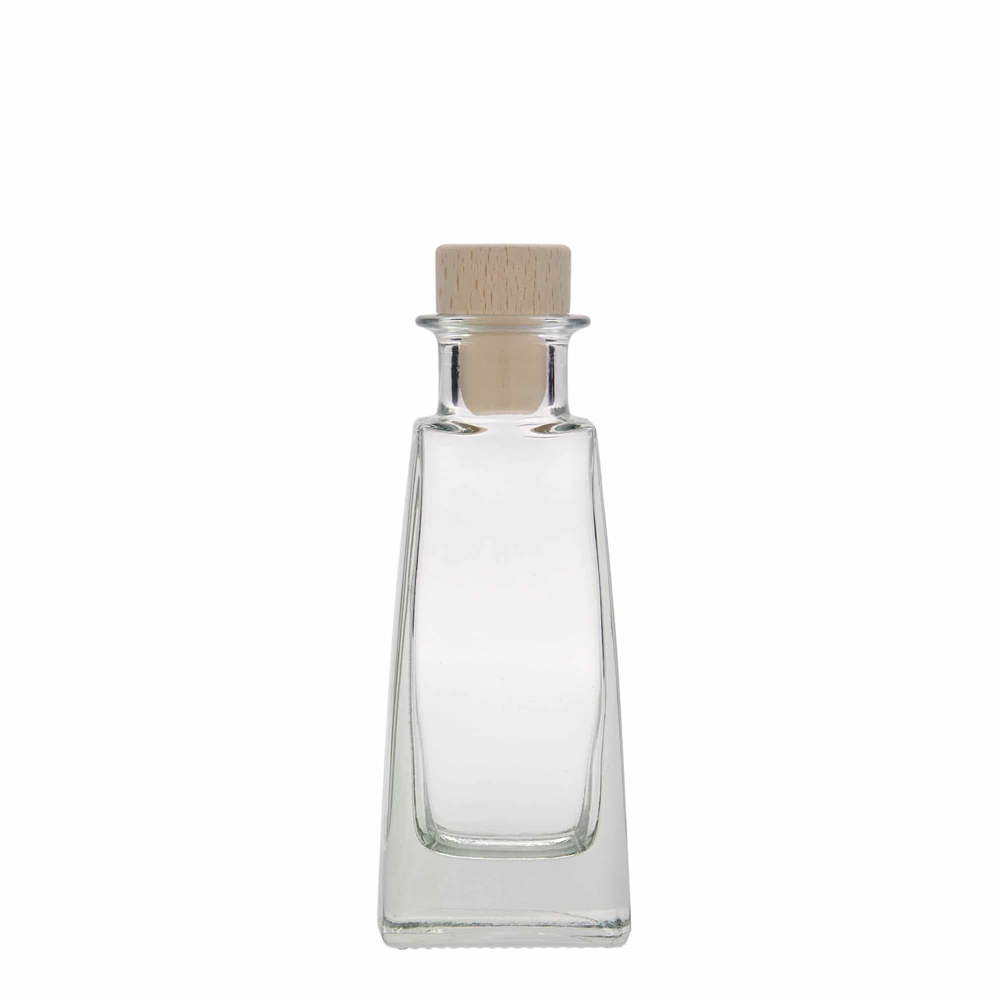 100 ml sklená fľaša „Timmy“, obdĺžniková, hrdlo: korok