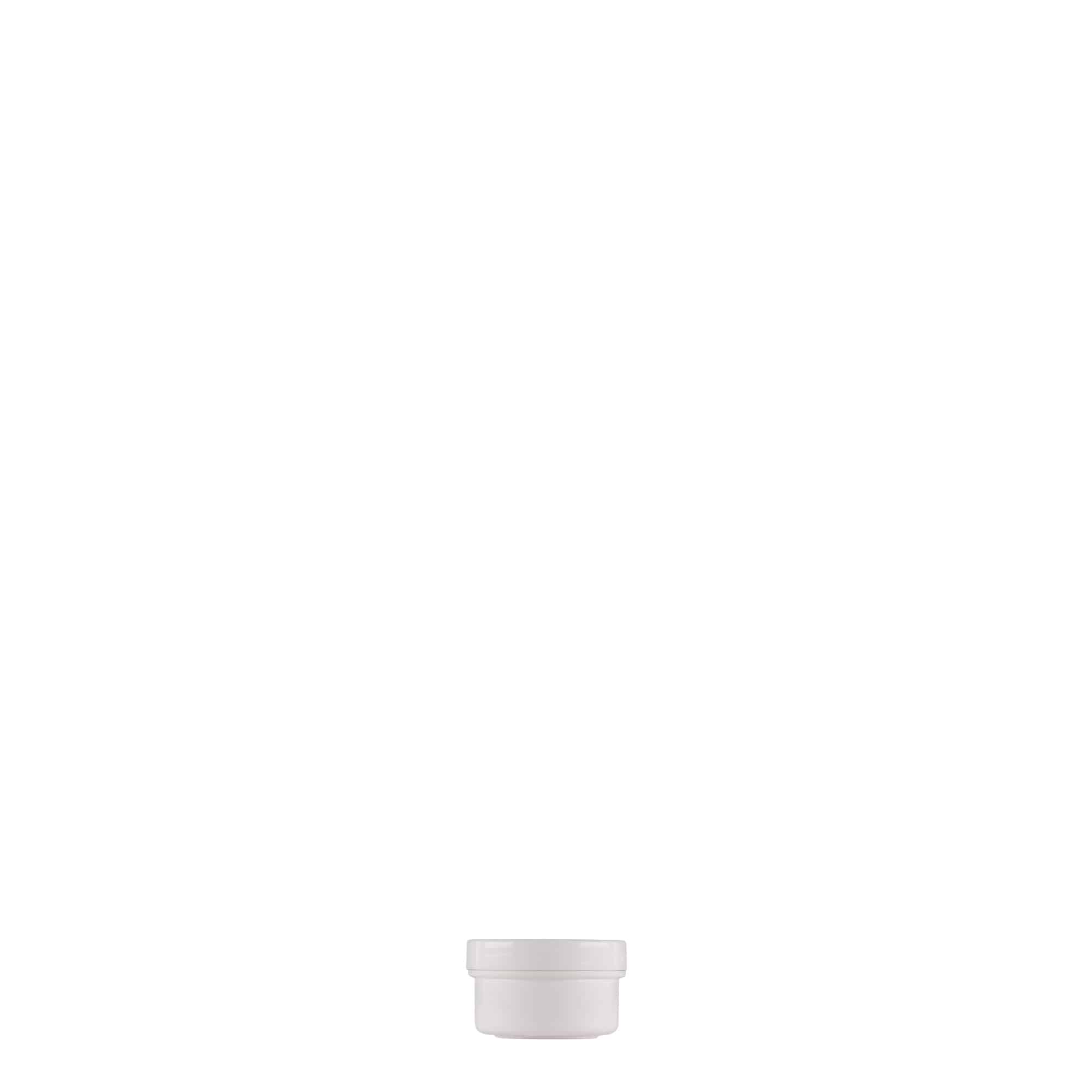 6 ml plastová dóza „White Line“, PP, biela farba, hrdlo: skrutkovací uzáver