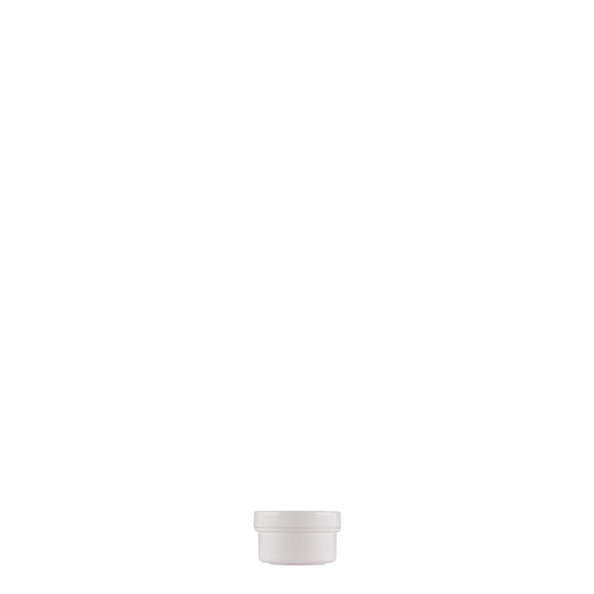 6 ml plastová dóza 'White Line', PP, biela, hrdlo: skrutkovací uzáver