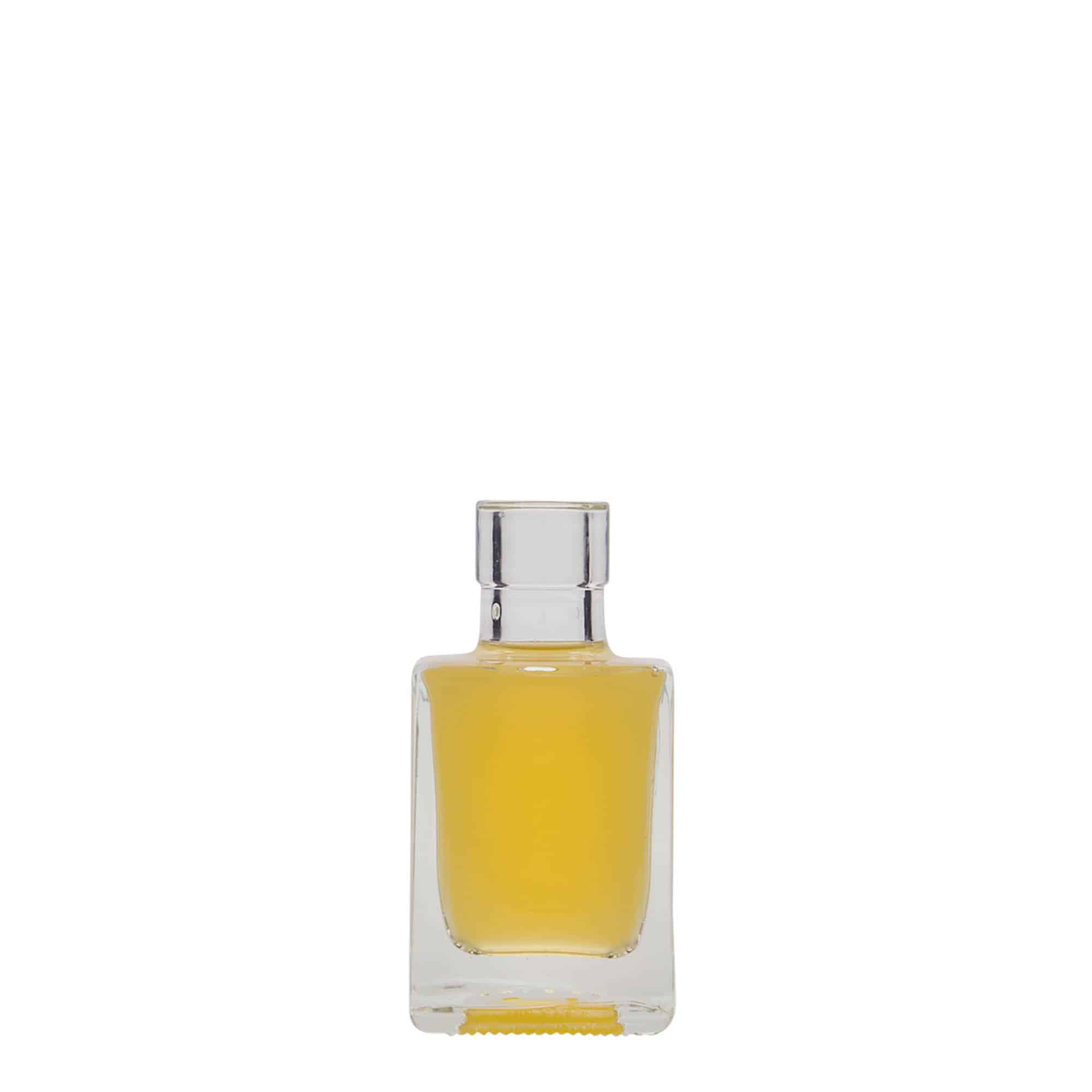 50 ml sklená fľaša „Cube“, štvorcová, hrdlo: korok