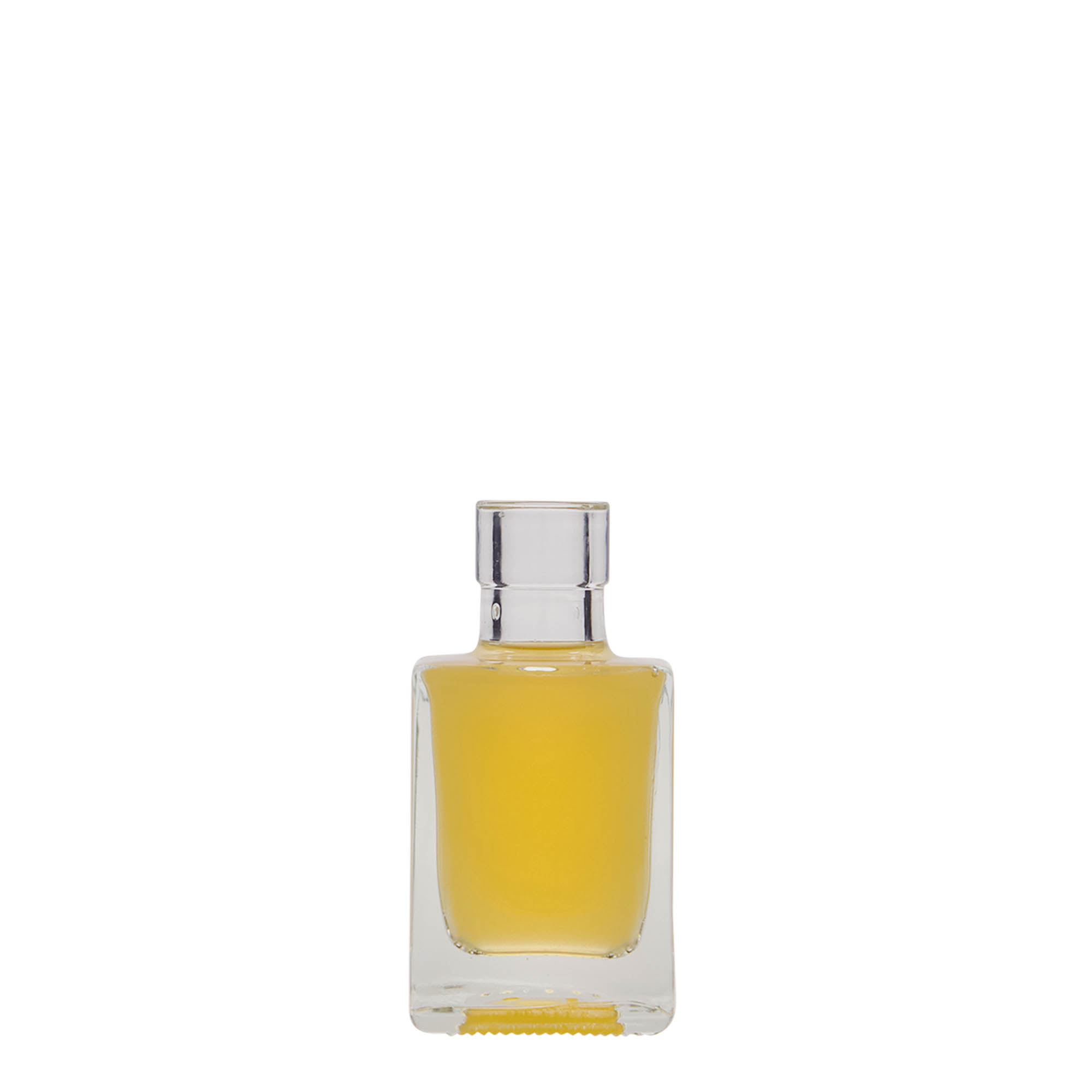 50 ml sklenená fľaša 'Cube', štvorcová, hrdlo: korok 50 ml sklenená fľaša 'Cube', štvorcová, hrdlo: korok