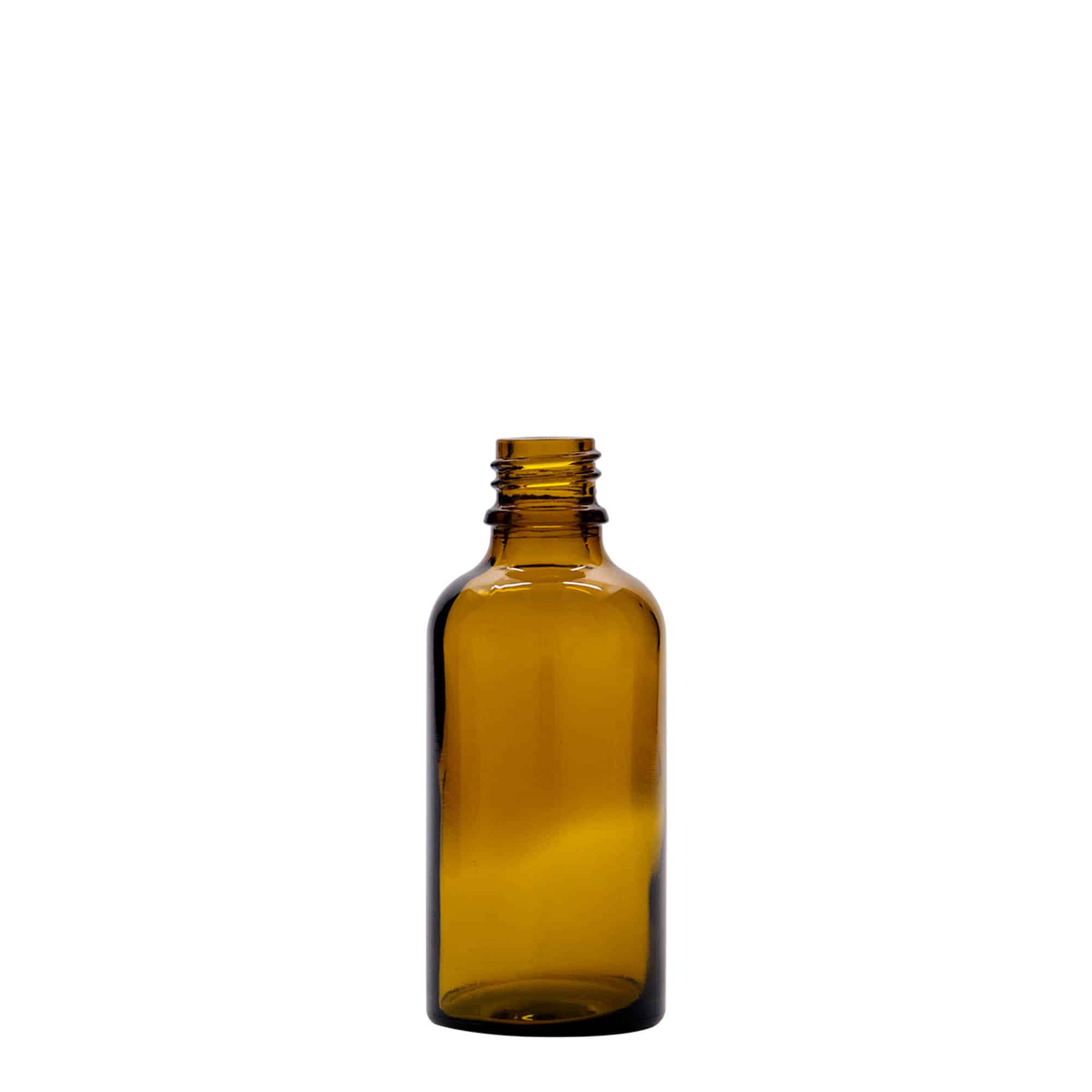 50 ml liekovka s pipetou, sklená, hnedá – červená farba, hrdlo: DIN 18