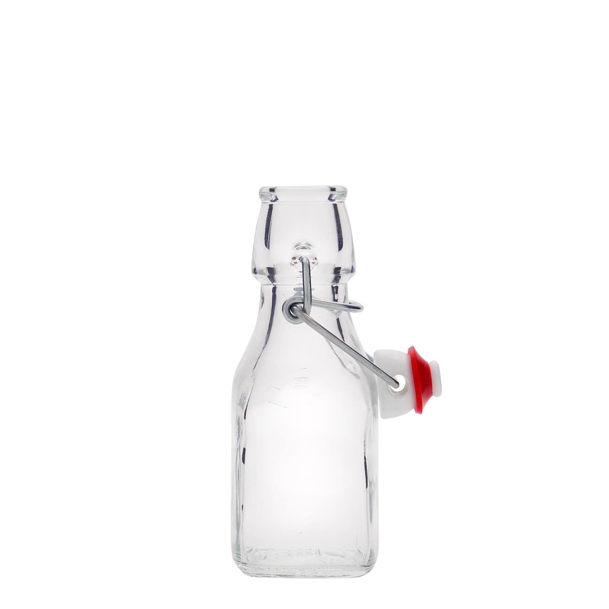 125 ml sklenená fľaša 'Swing', štvorcová, hrdlo: pákové uzáver 125 ml sklenená fľaša 'Swing', štvorcová, hrdlo: pákové uzáver