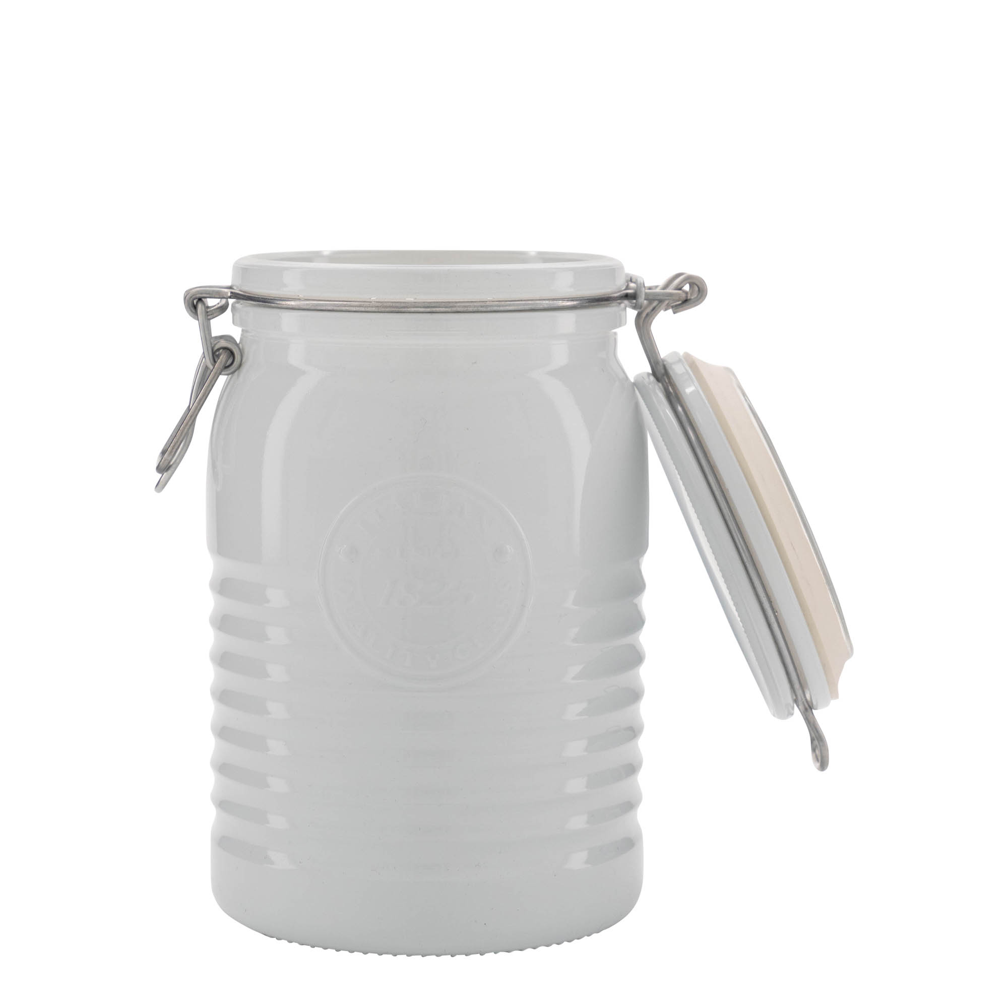 1 000 ml držiak na drôtové viečko 'Officina 1825', biely, hrdlo: drôtové uzatváranie