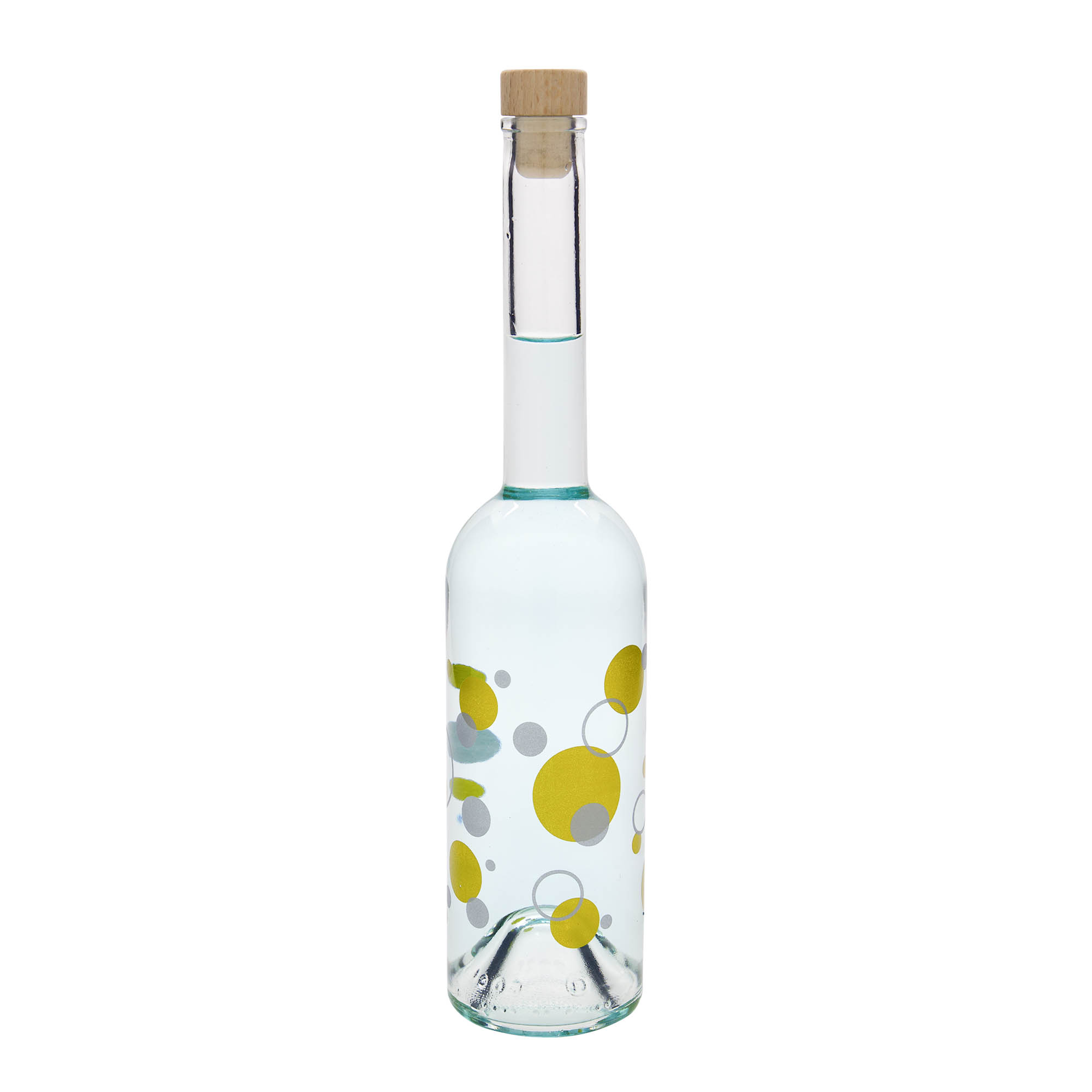 500 ml sklená fľaša „Opera“, motív: bodky, hrdlo: korok