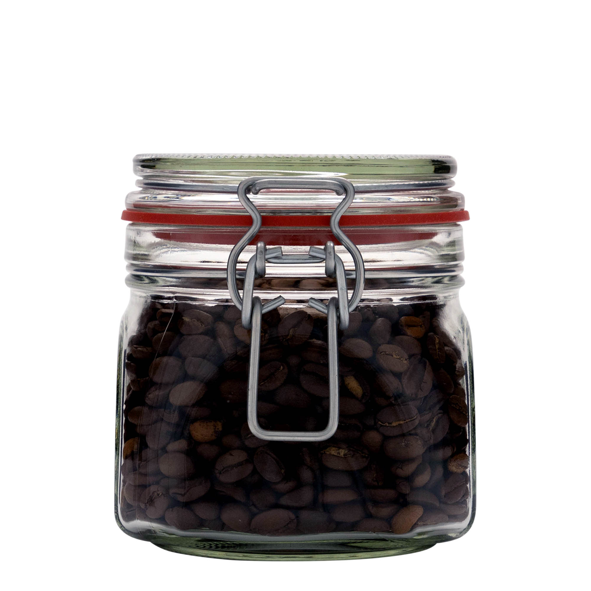 630 ml drôtený uzáver, štvorcová nádoba, hrdlo: drôtený uzáver