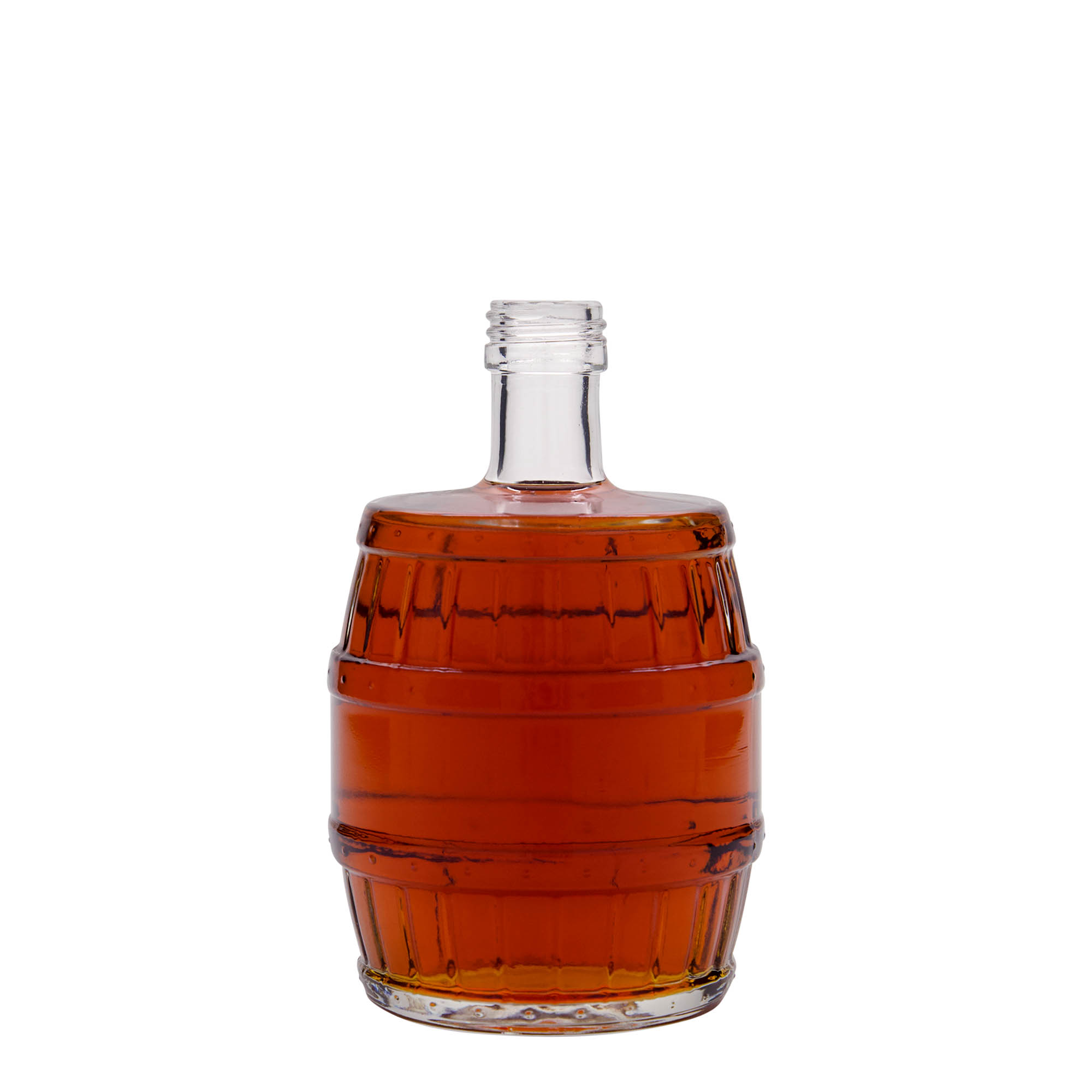 500 ml sklenená fľaša „sud“, hrdlo: PP 28