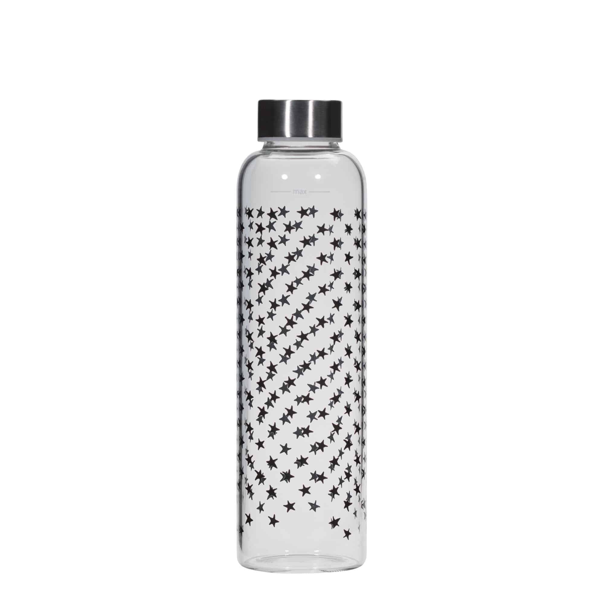 500 ml fľaša „Perseus“, motív: čierne hviezdy, hrdlo: skrutkovací uzáver