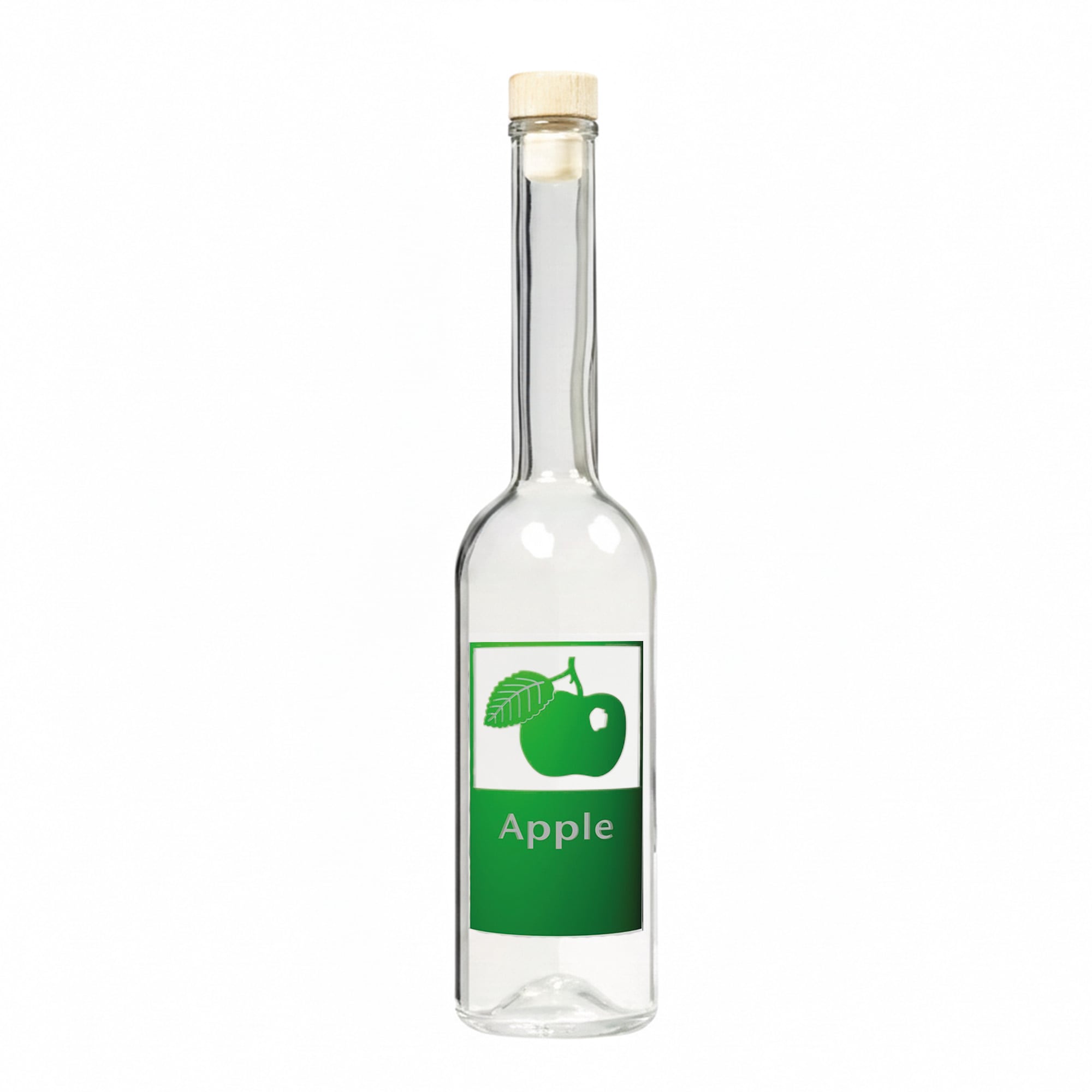500 ml sklenená fľaša 'Opera', motív: Jablko, hrdlo: korok