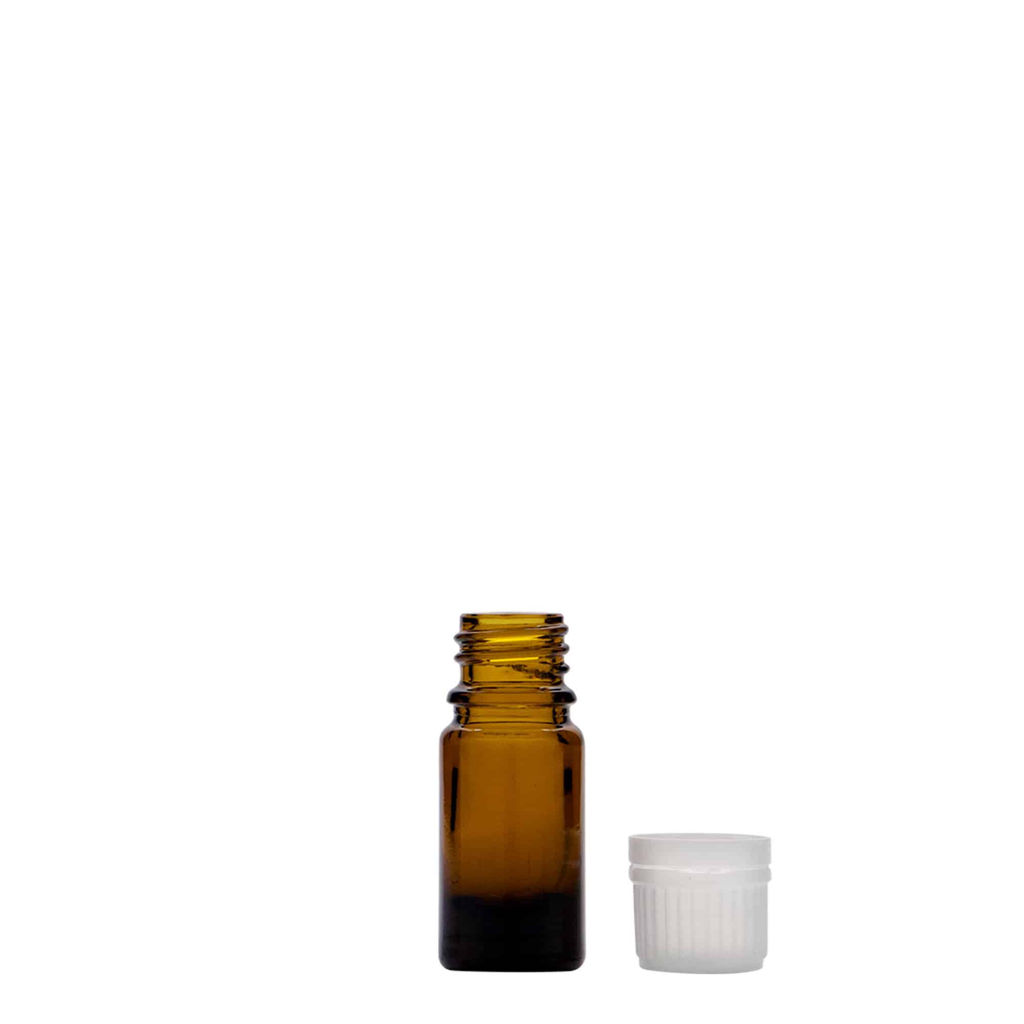5 ml lekárska fľaša, sklo, hnedá, hrdlo: DIN 18