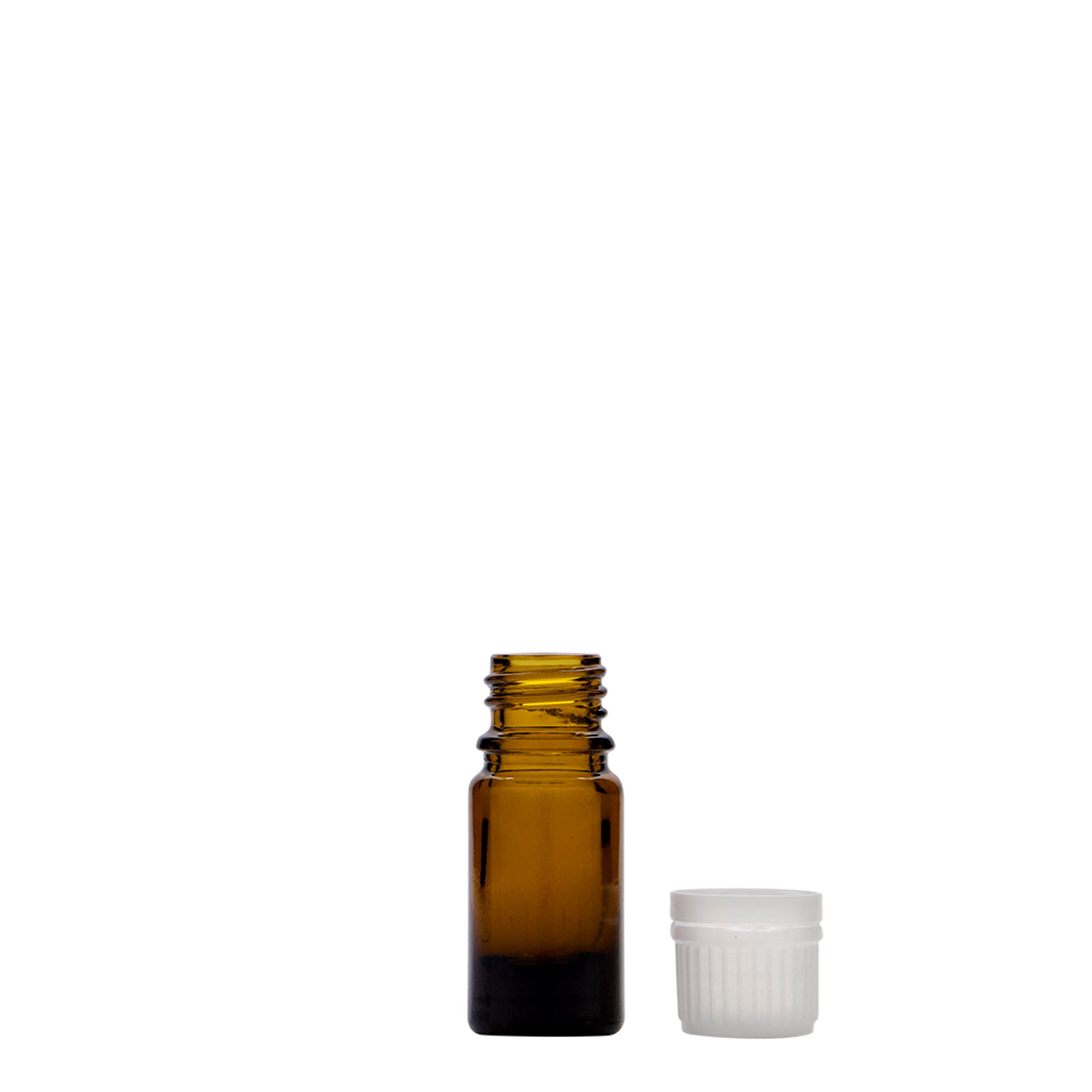 5 ml lekárska fľaša, sklo, hnedá, hrdlo: DIN 18