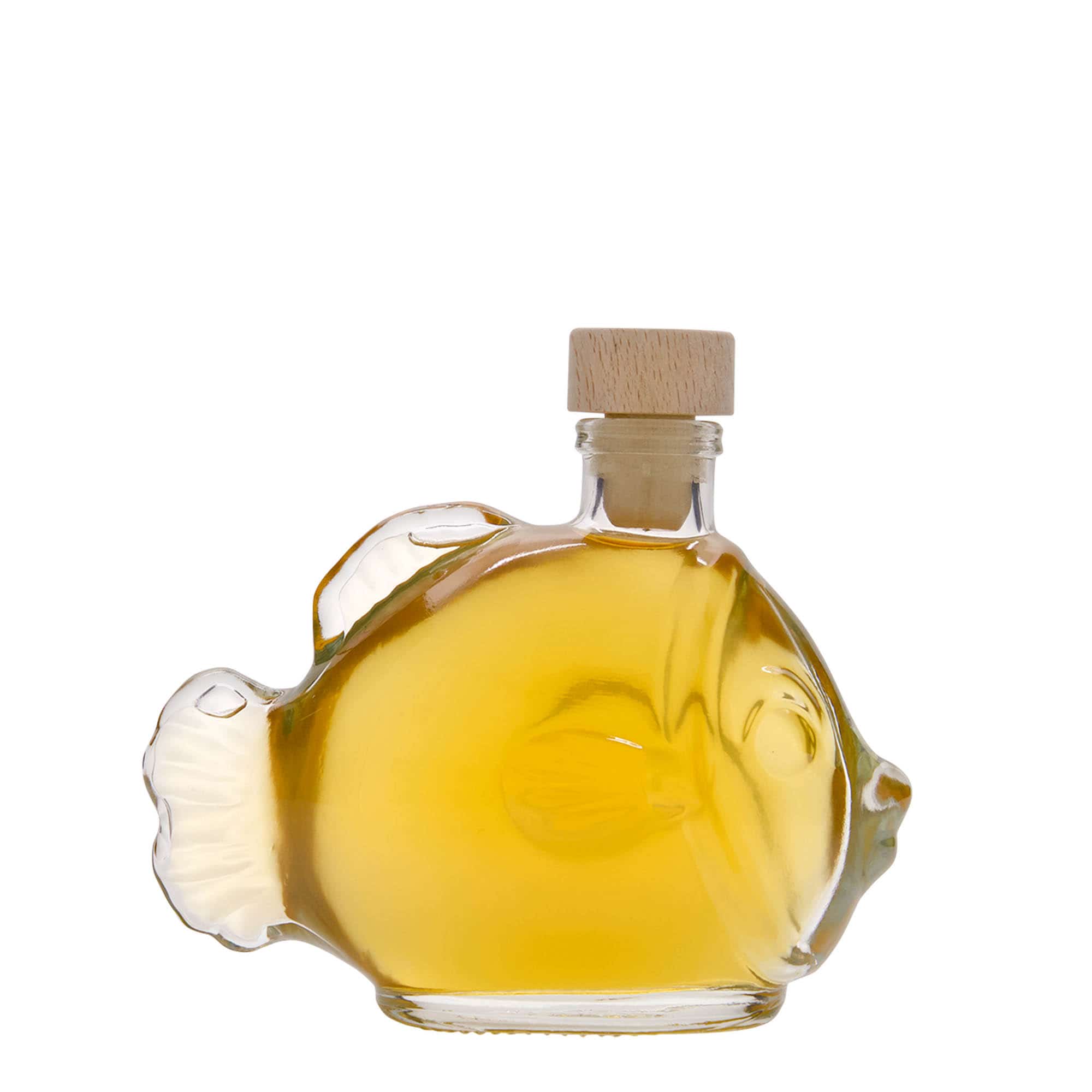 200 ml sklená fľaša „Ryba“, hrdlo: korok