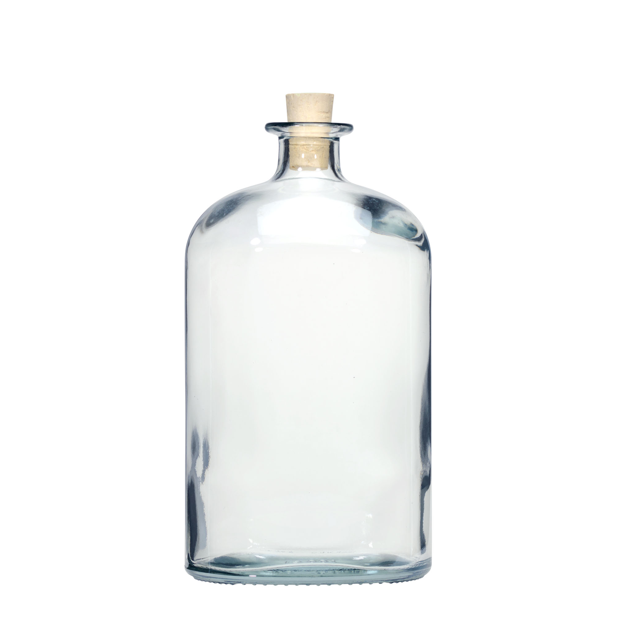 1.000 ml sklenená fľaša 'Dundee', oválna, hrdlo: korok