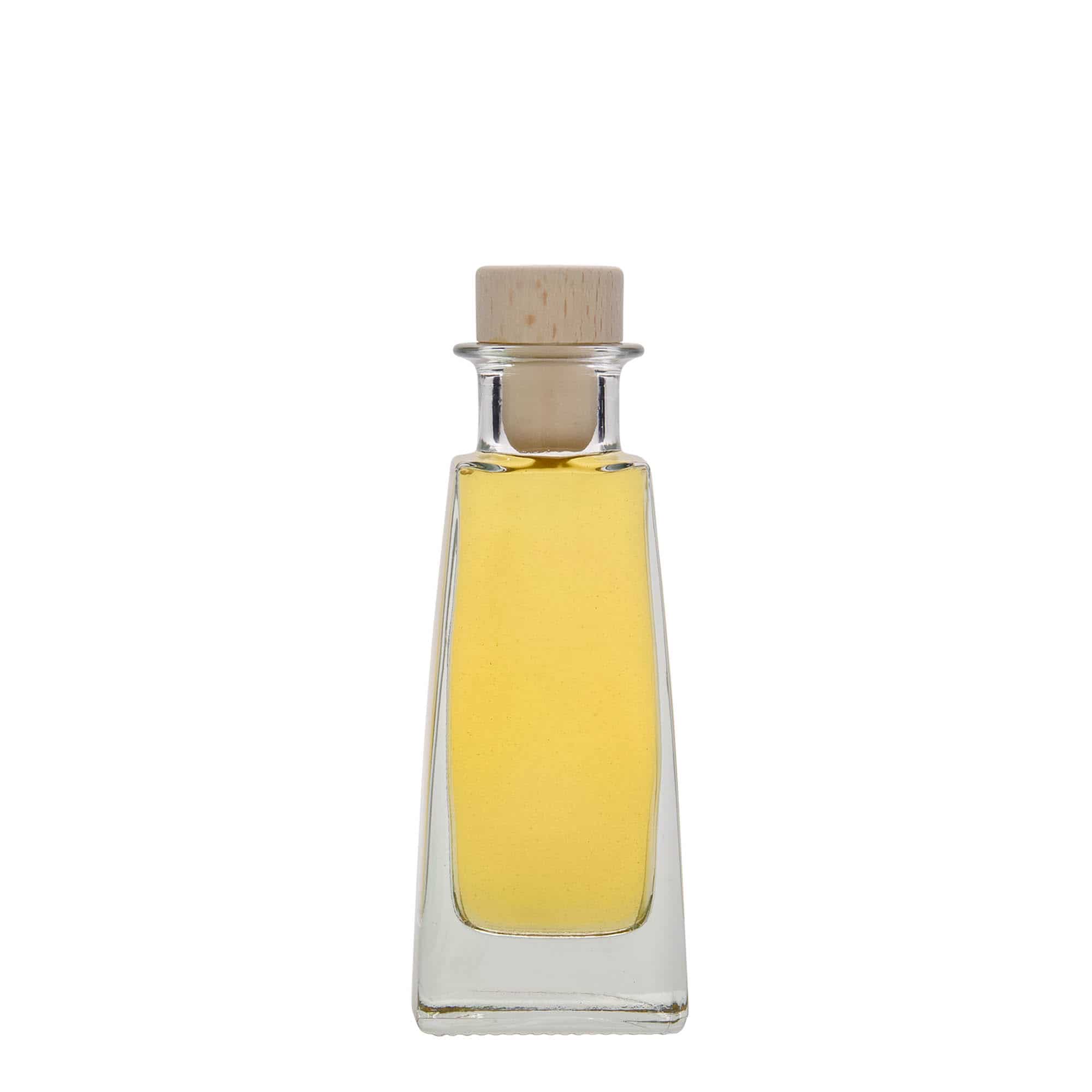 100 ml sklená fľaša „Timmy“, obdĺžniková, hrdlo: korok