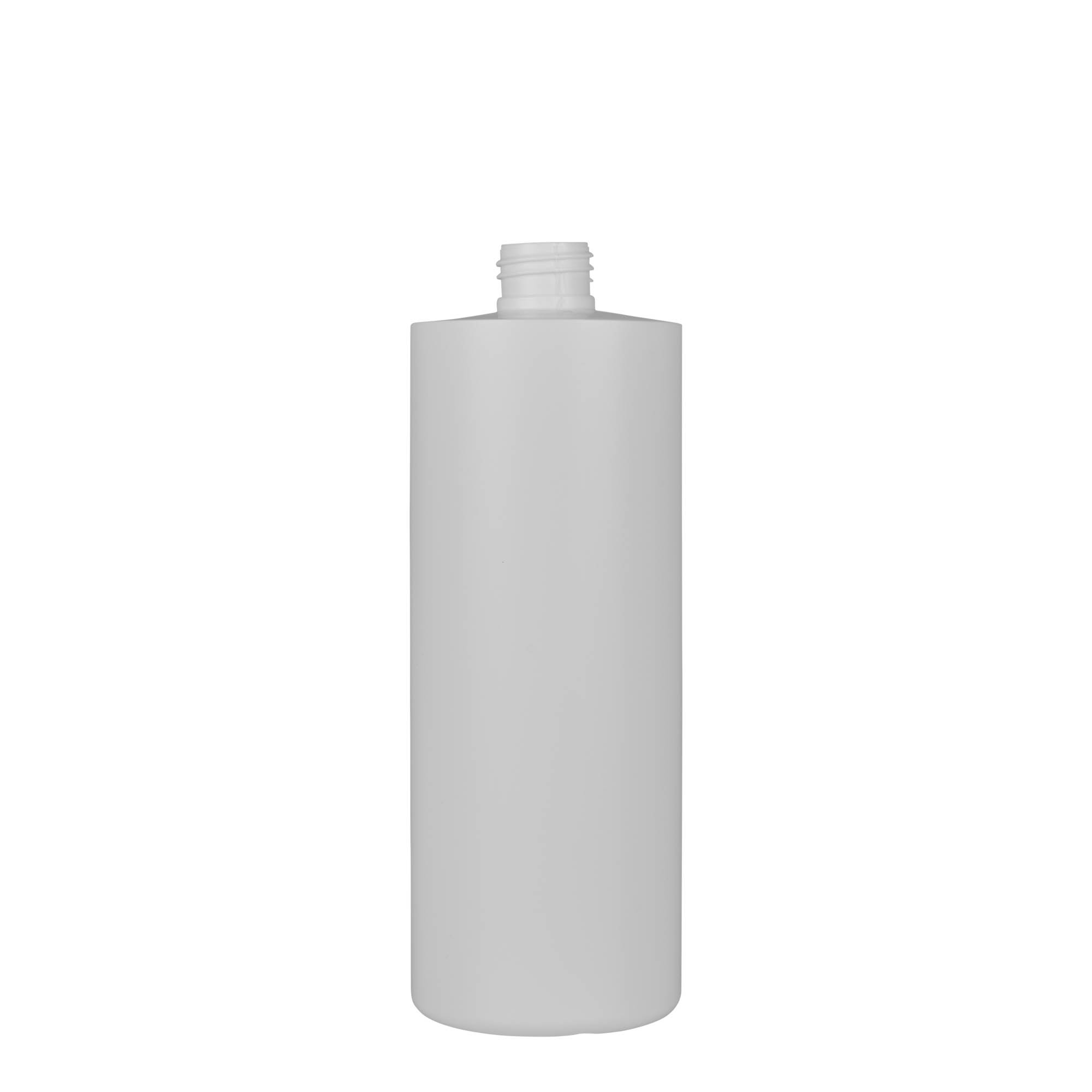 500 ml plastová fľaša 'Pipe', zelený HDPE, biela, hrdlo: 24/410