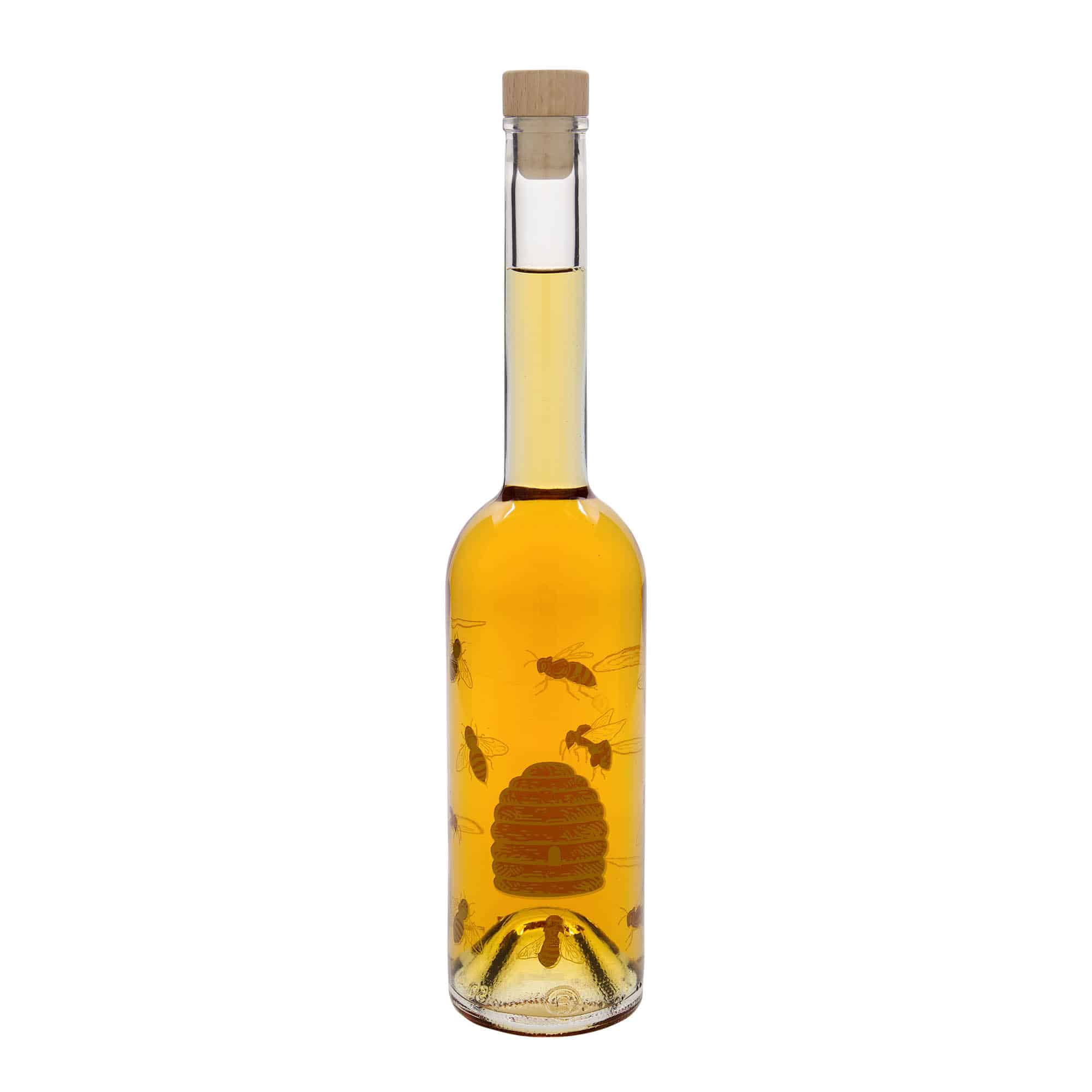 500 ml sklená fľaša „Opera“, motív: včely, hrdlo: korok