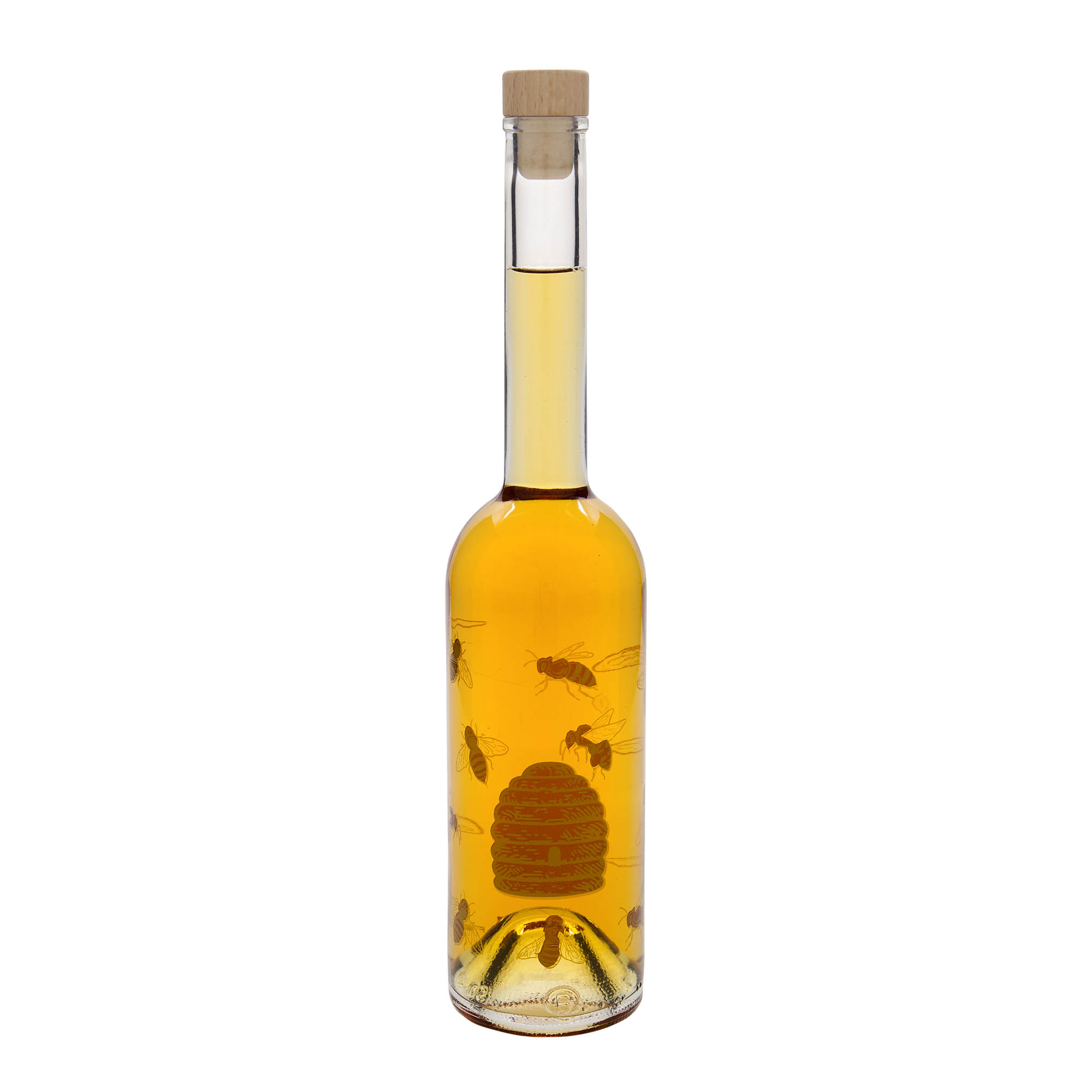 500 ml sklenená fľaša 'Opera', motív: Včely, hrdlo: korok