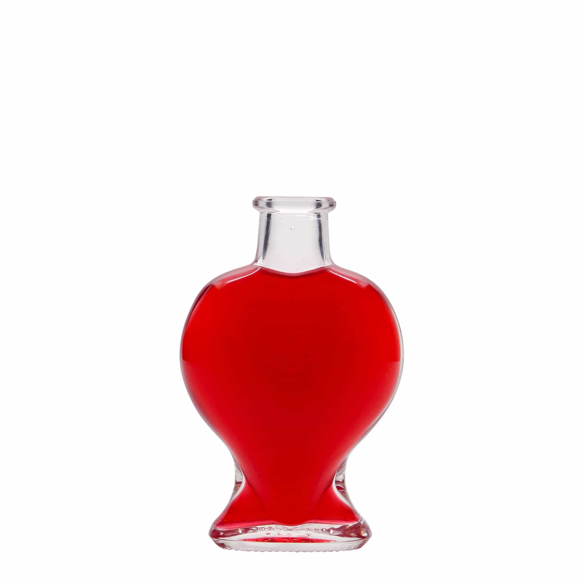 100 ml sklenená fľaša „Srdce“, hrdlo: korok
