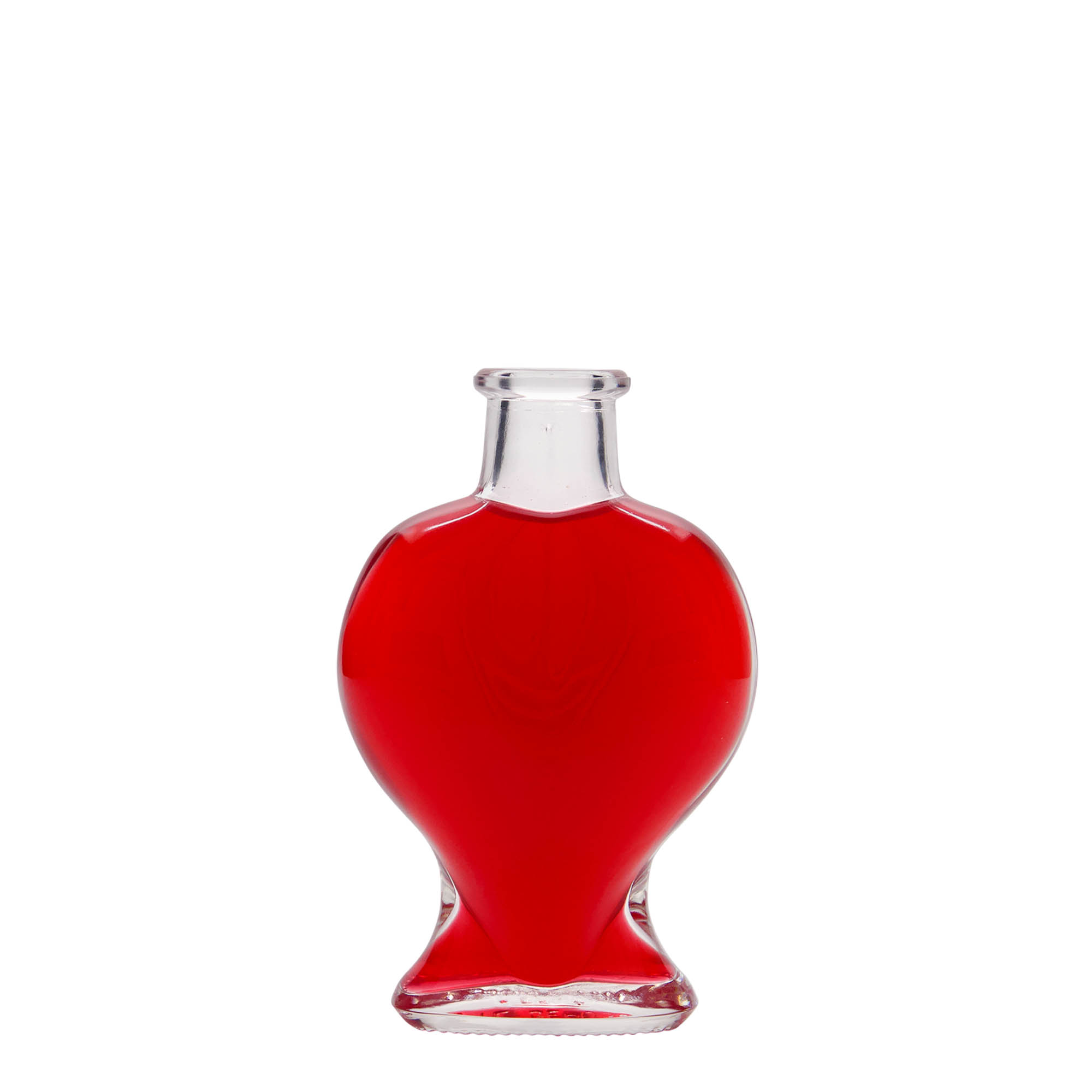 100 ml sklenená fľaša „Srdce“, hrdlo: korok 100 ml sklenená fľaša „Srdce“, hrdlo: korok