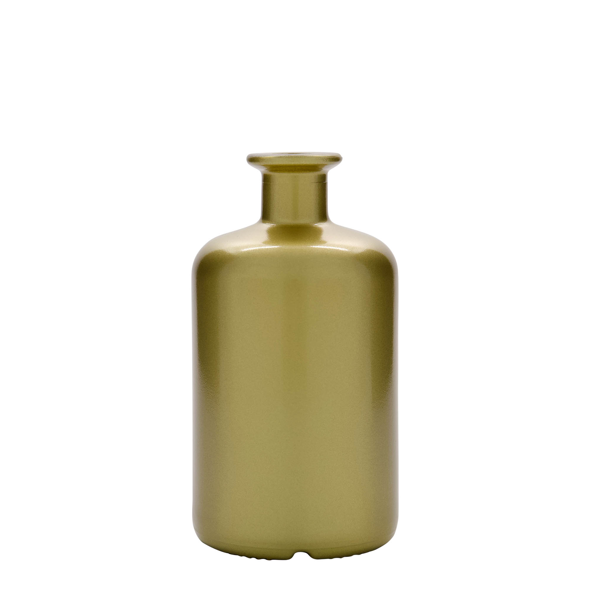 500 ml lekárnická sklenená fľaša, zlatá, hrdlo: korok